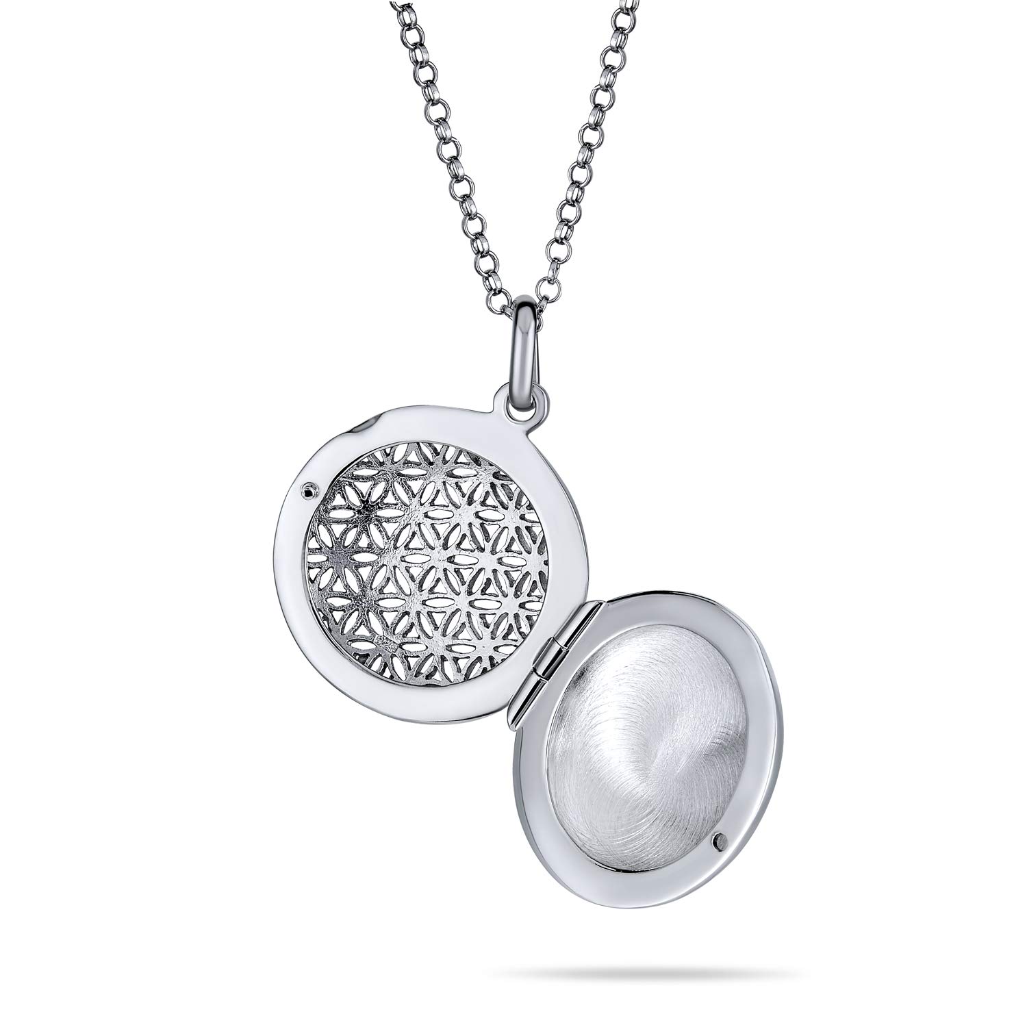 Personalized .925 Sterling Silver Locket Necklace - Aromatherapy Diffuser & Photo Pendant for Women - Perfect Gift for Special Occasions