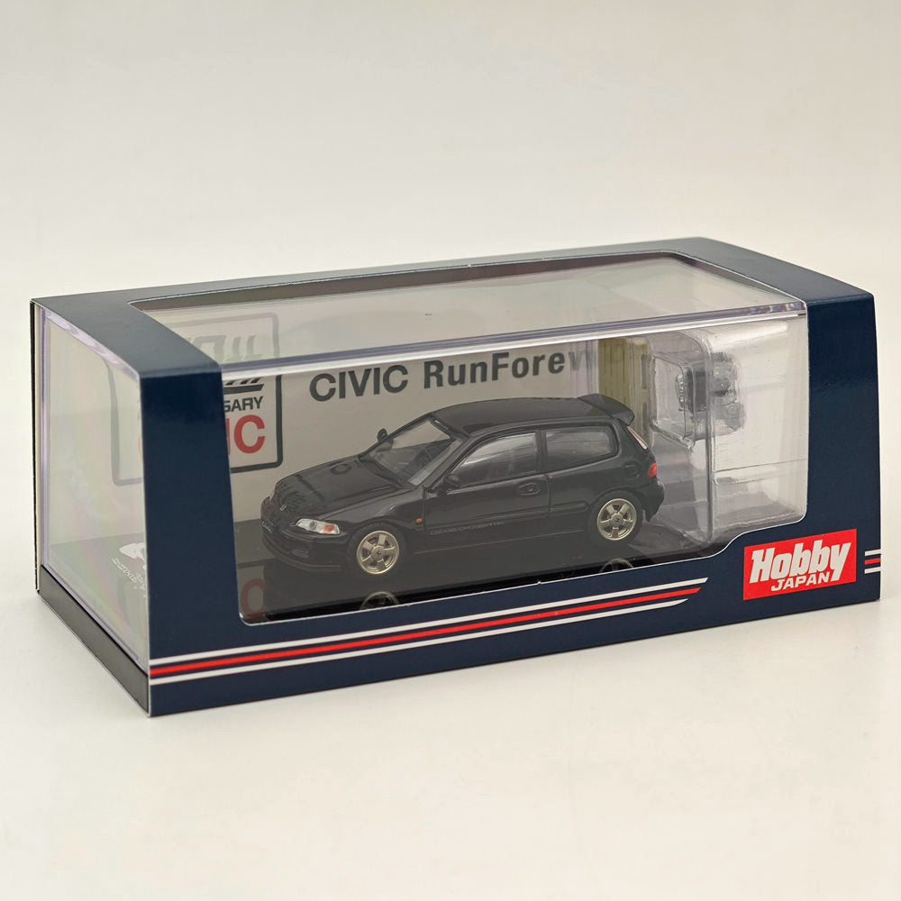 1/64 Honda CIVIC (EG6) Sir S Diecast Model Car with Engine Display - Granada Black | Hobby Japan HJ641017SBK | Collectible Miniature Car for Display, Gift, and Car Enthusiasts