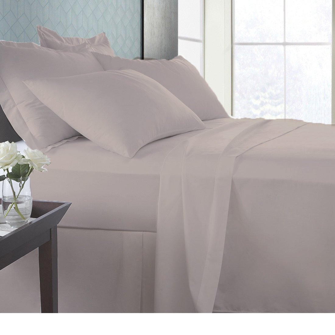 Premium 600 Thread Count 100% Egyptian Cotton Queen Sheet Set - 4 PC Luxurious Bedding with 19