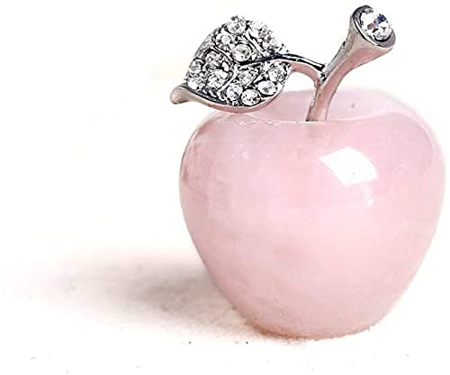 Hand Carved Natural Purple Crystal Rose Apple Figurine - 1.18 Inch Quartz Gemstone Paperweight Statue for Home Decor, Wedding Gift, Christmas Ornament & Office Desk Accessory - Perfect for Feng Shui, Meditation Spaces and Luxury Gift Giving