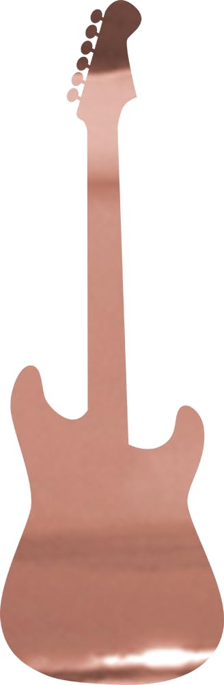Premium Rose Gold Electric Guitar Vinyl Decal Stickers (Set of 2) - Waterproof, Durable for Laptop, Phone, Helmet, Car Window, Bumper, Mug, Cup, Door & Wall Decoration - Perfect for Music Lovers, DIY Home Decor & Gift Giving