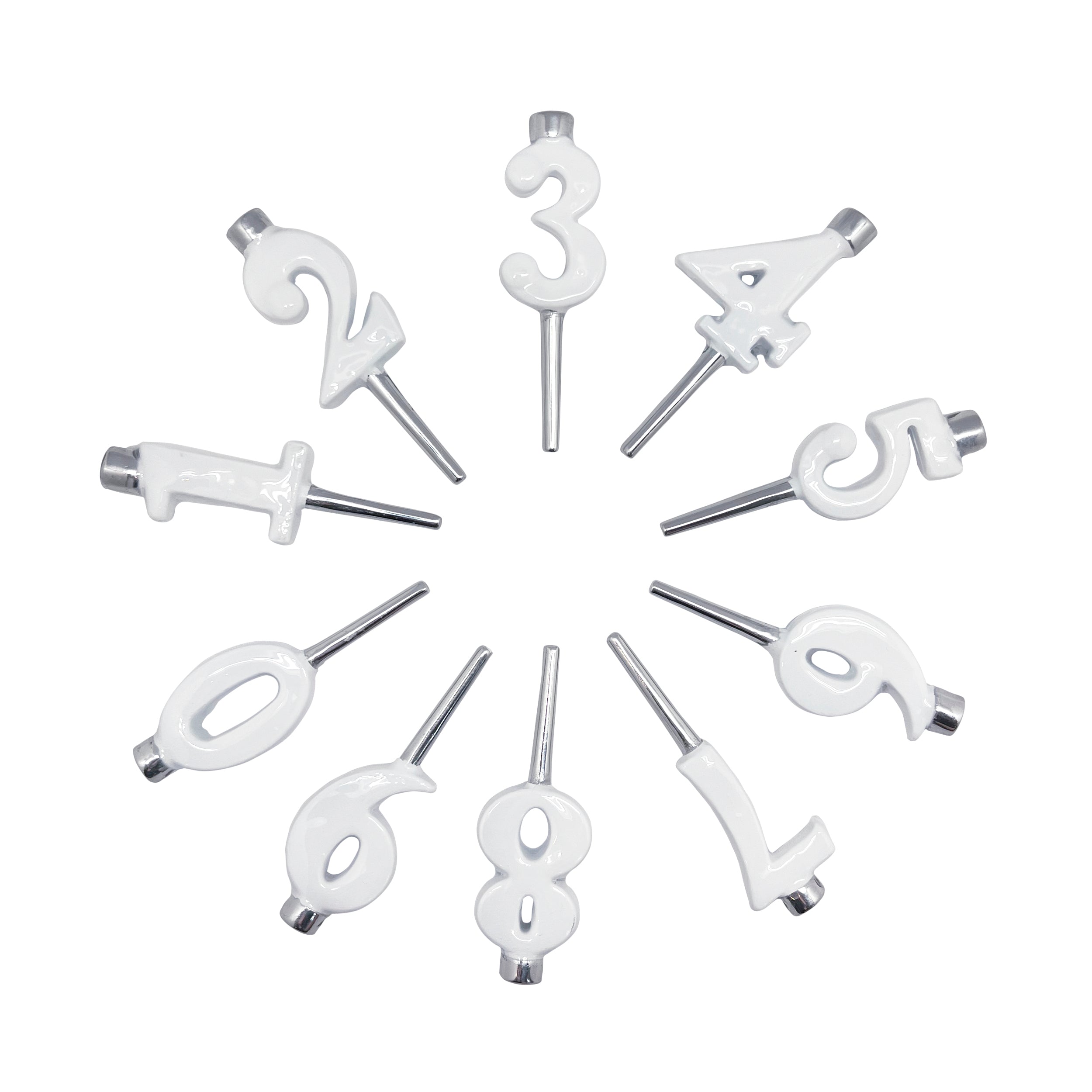 Elegant White Number Candle Holders Set - Perfect for Birthday, Wedding & Anniversary Decorations - Home Party Centerpiece Decor