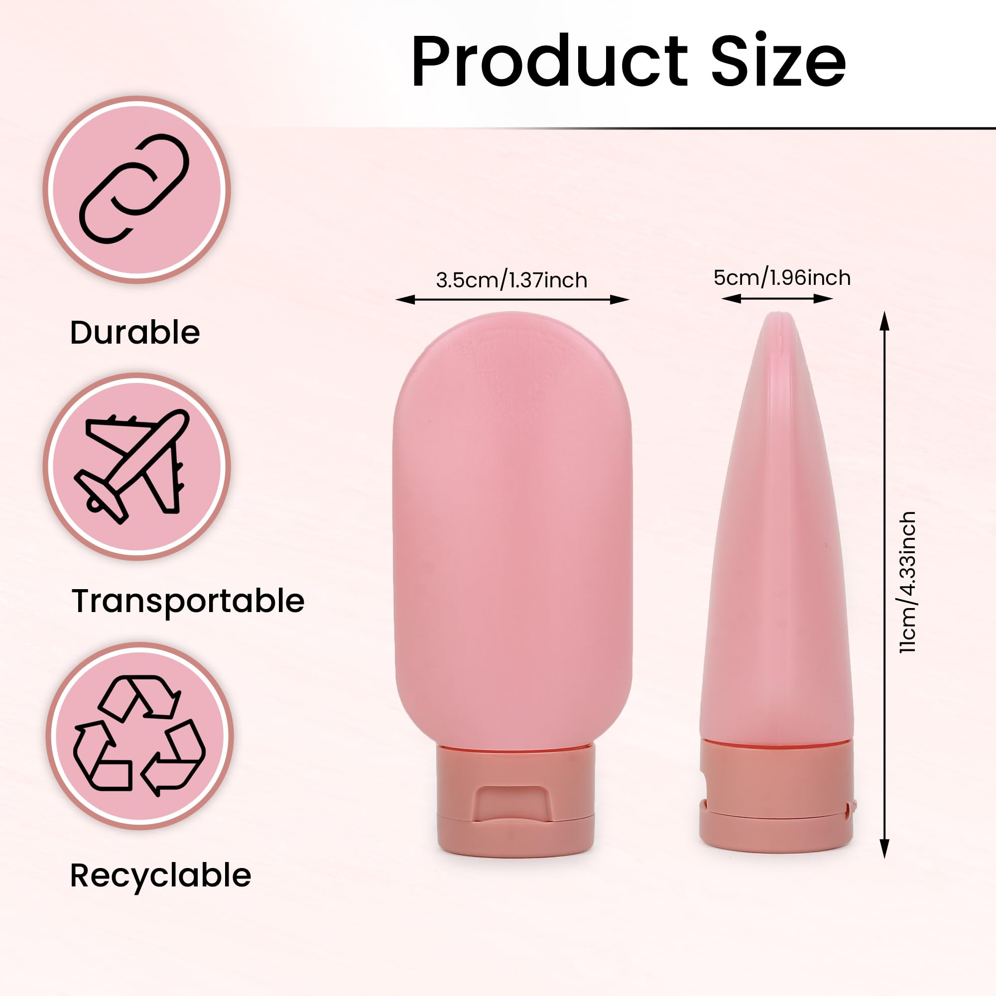 Niwlix 3-Pack Travel Bottles for Toiletries - Leakproof Shampoo, Lotion, Cream & Handwash Containers - Perfect for Women's Travel Essentials | TSA Approved for Airplane, Gym & Vacation Use
