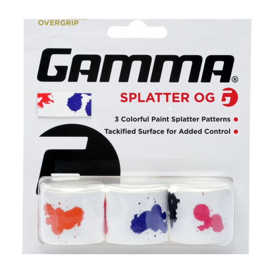 Gamma Splatter Overgrip 3 Pack - Premium Tennis Racket Grip Tape for Better Control & Sweat Absorption | Ideal for Tennis, Badminton & Pickleball Players