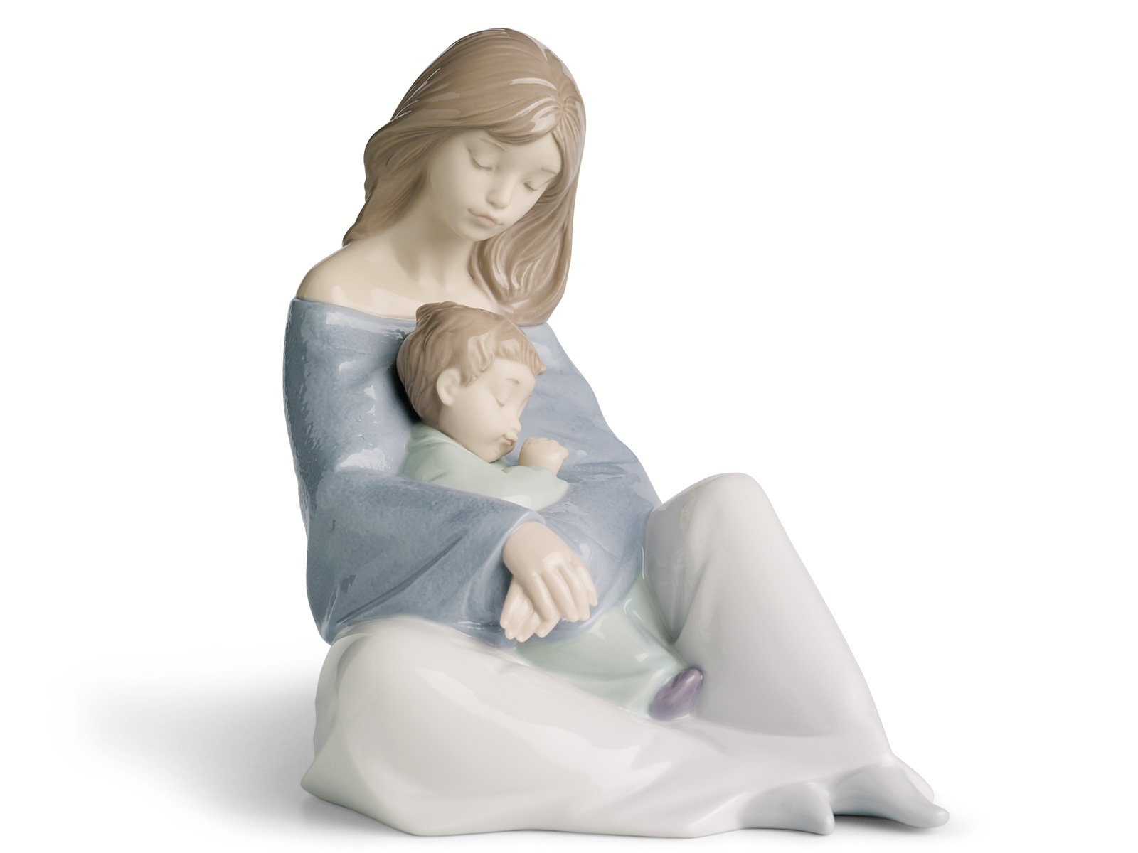 Lladro Nao Porcelain THE GREATEST BOND Mother & Baby Figurine - Handcrafted Spanish Porcelain Collectible for Home Decor, Gift for Mother's Day & Baby Showers