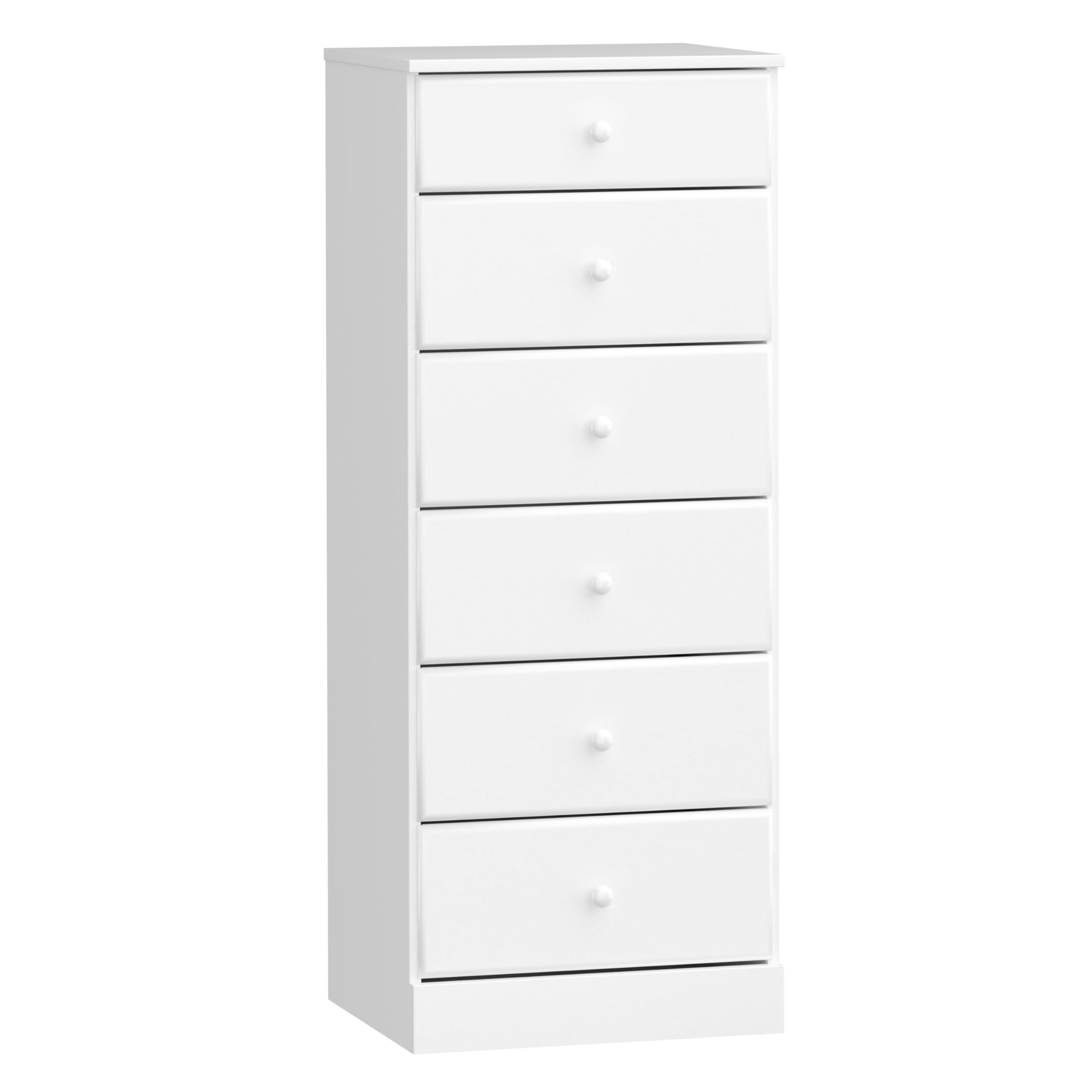Prepac Astrid Tall White Dresser - 6-Drawer Chest for Bedroom, 16.5
