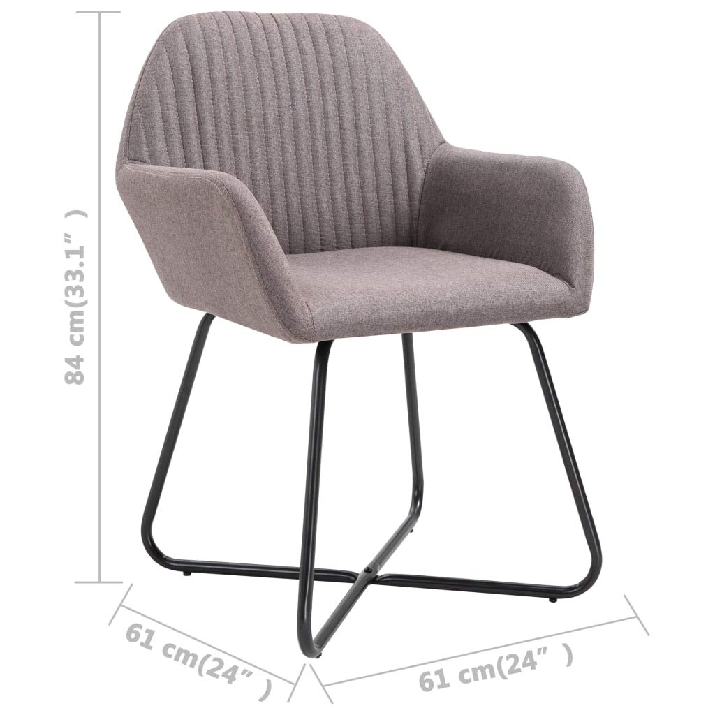 vidaXL Set of 2 Taupe Upholstered Dining Chairs with Metal Legs - Modern Ergonomic Accent Chairs for Living Room & Dining Room - Perfect for Home Decor, Dinner Parties, and Comfortable Seating