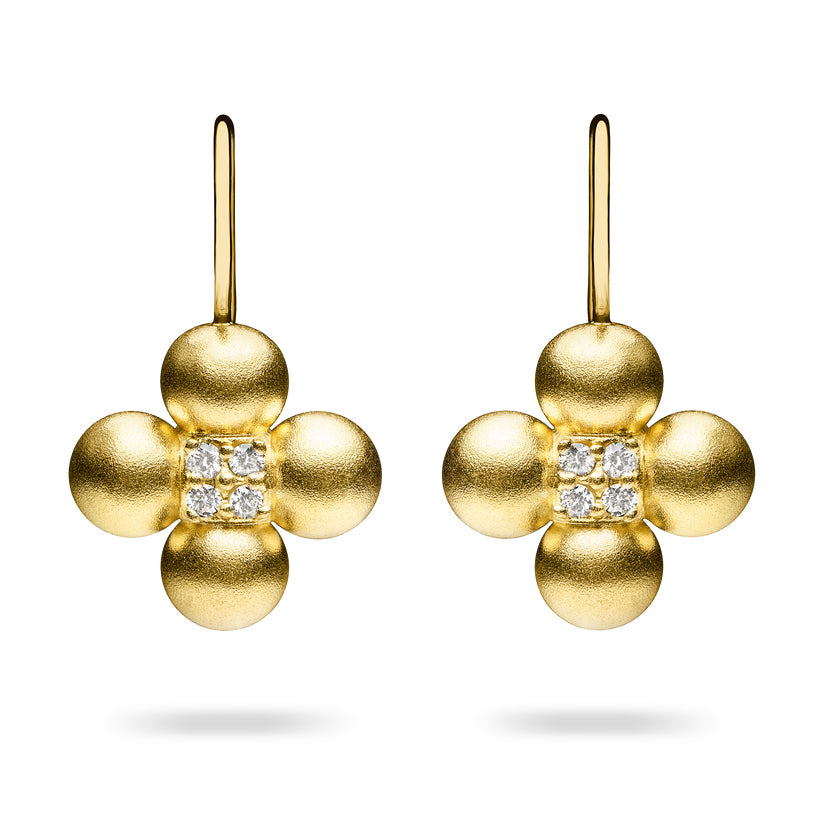 Paul Morelli Diamond Golden Sequence Drop Earrings - Elegant 14K Gold Dangle Earrings for Women, Perfect for Weddings, Parties & Special Occasions