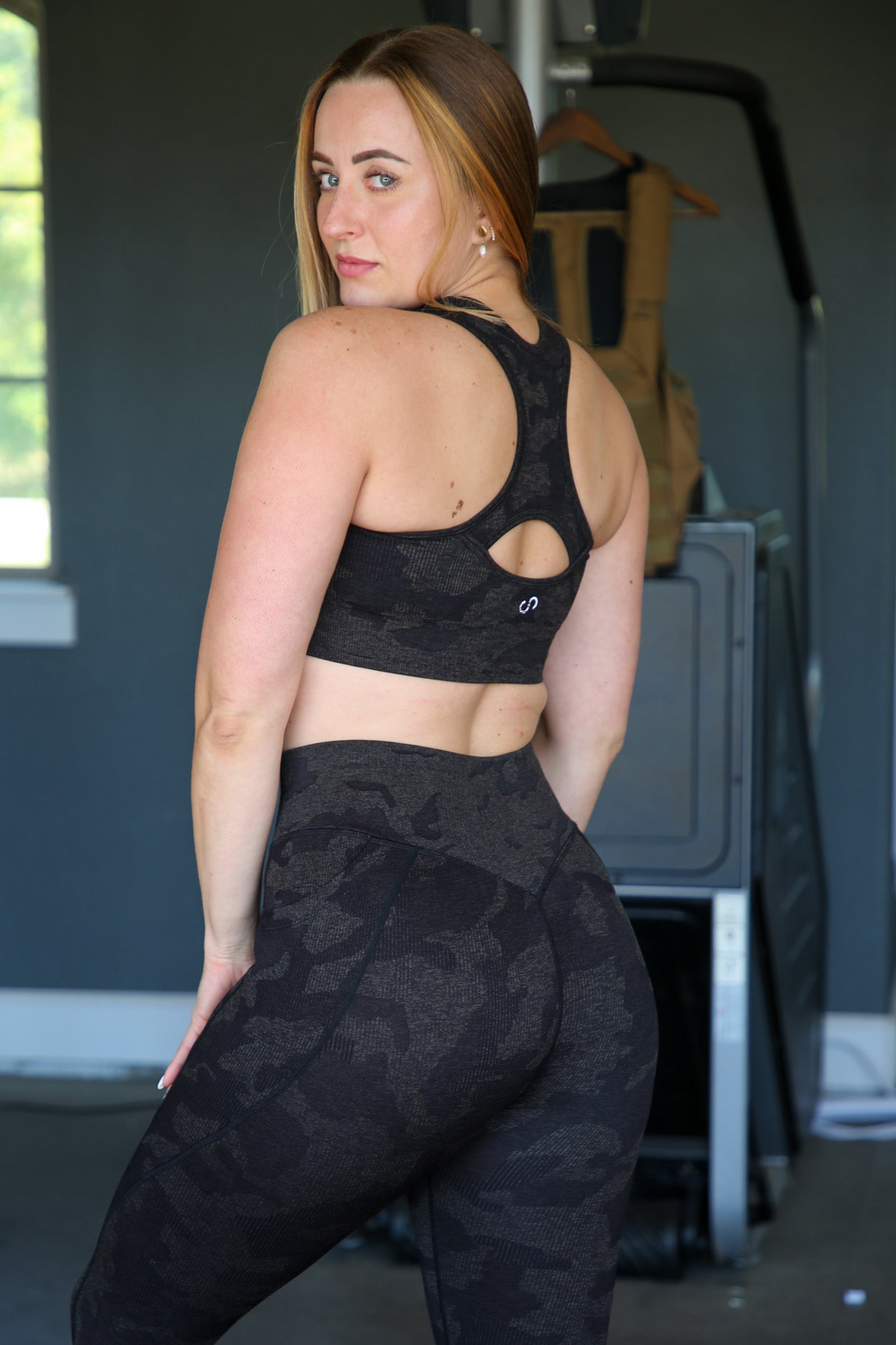 Seamless Bra Black Camo - Wireless Comfort Bra for Yoga, Workout & Everyday Wear