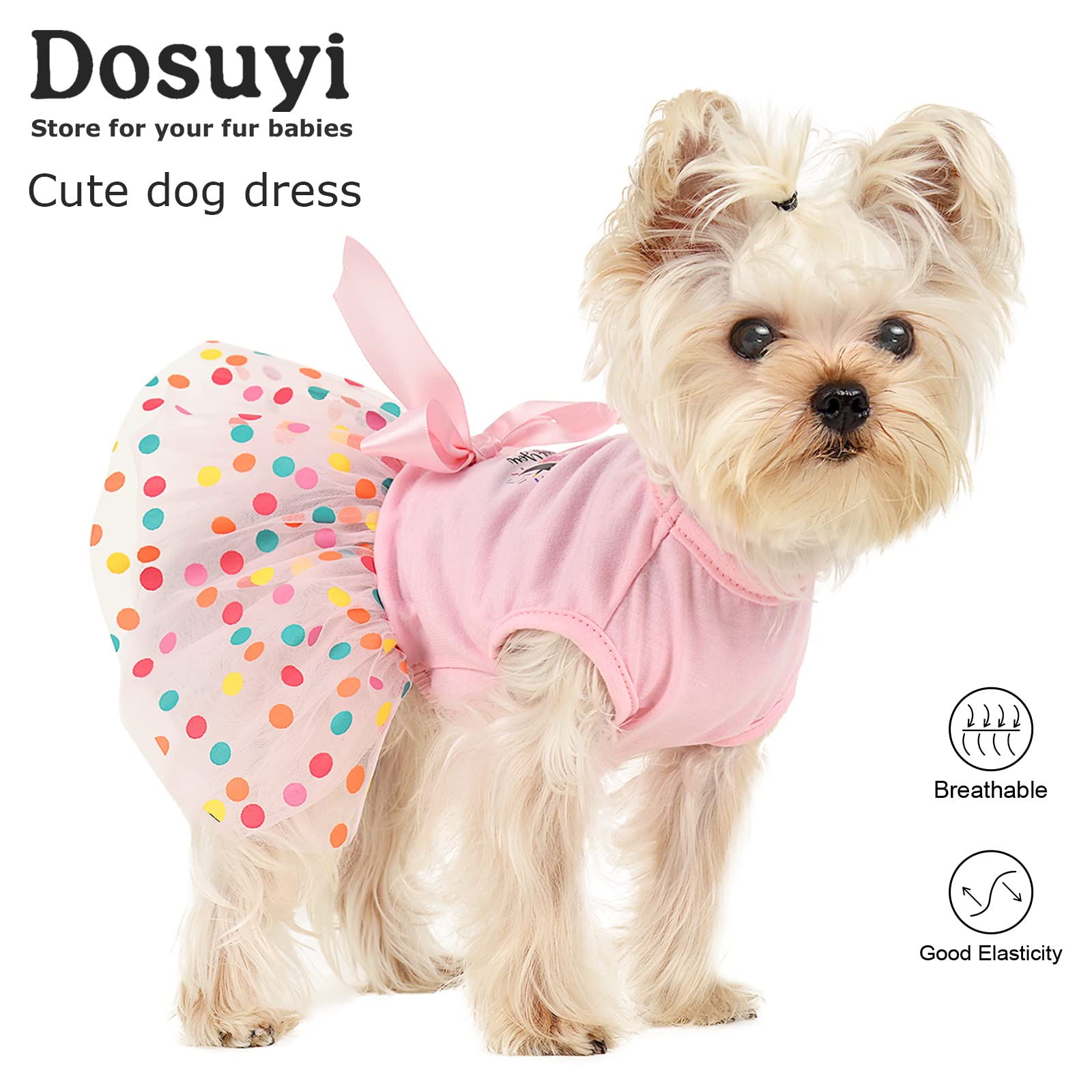 Cute Princess Dog Dress for Small Dogs - Birthday Party Pet Clothes for Chihuahua, Yorkie & Shih Tzu - Puppy Cat Wedding & Holiday Outfit - Perfect for Special Occasions & Photo Shoots
