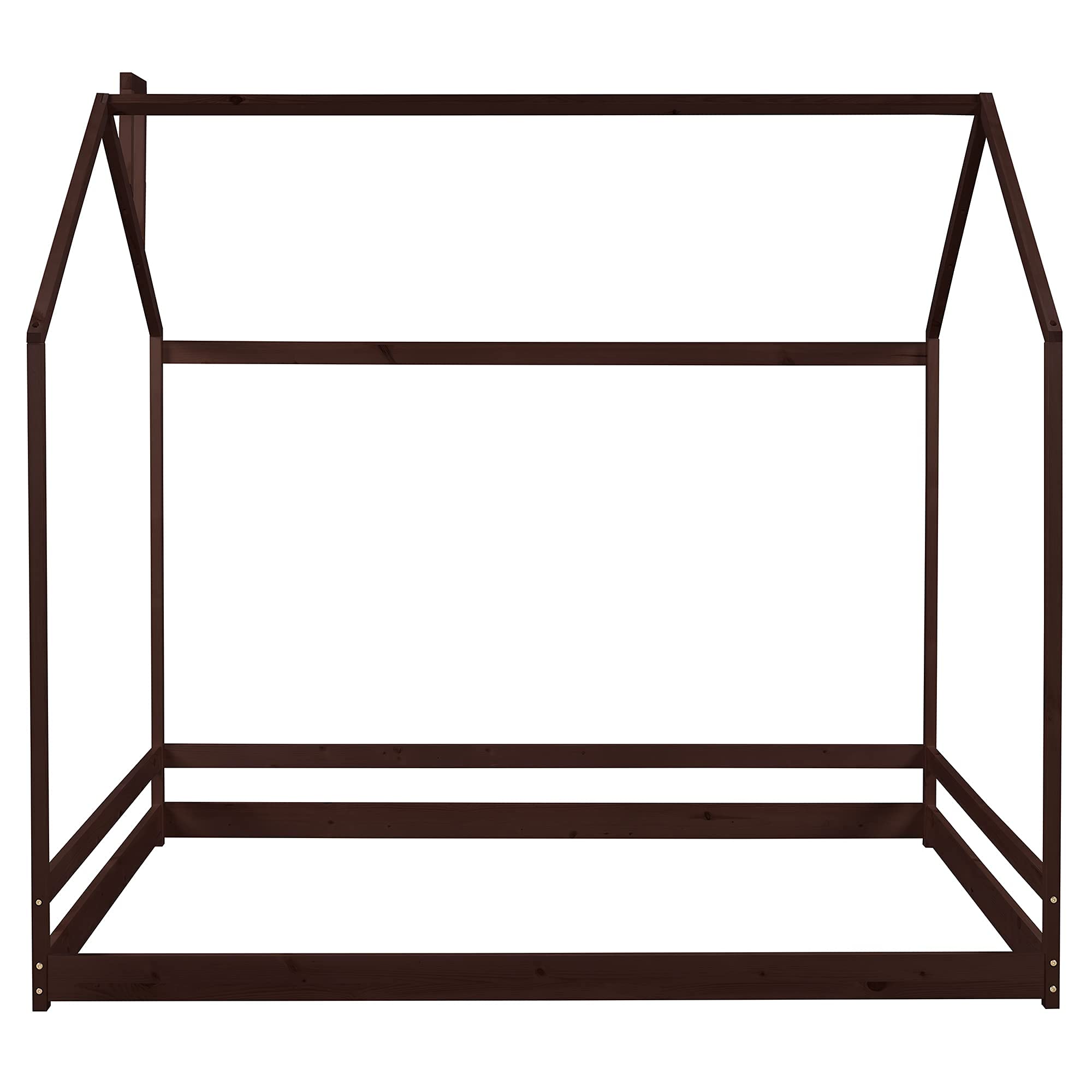MERITLINE Full Size House Bed Frame with Roof - No Box Spring Needed - Perfect for Kids' Bedrooms, Playrooms & Cozy Reading Nooks