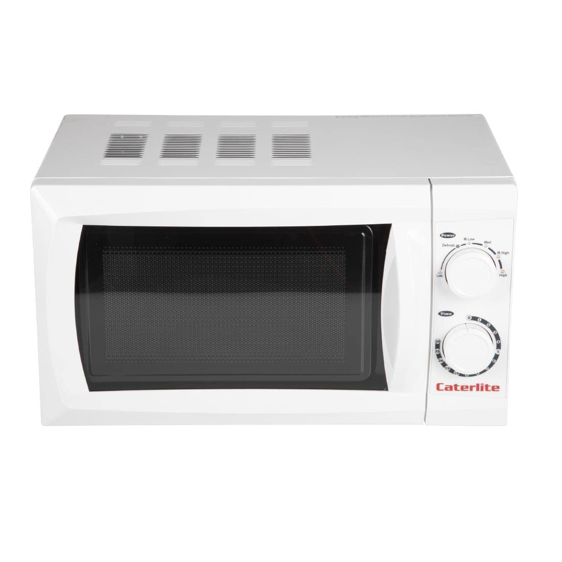 Caterlite Compact Microwave Oven 700W - 6 Power Levels, Stainless Steel Design - Perfect for Small Kitchens, Dorms & Office Break Rooms