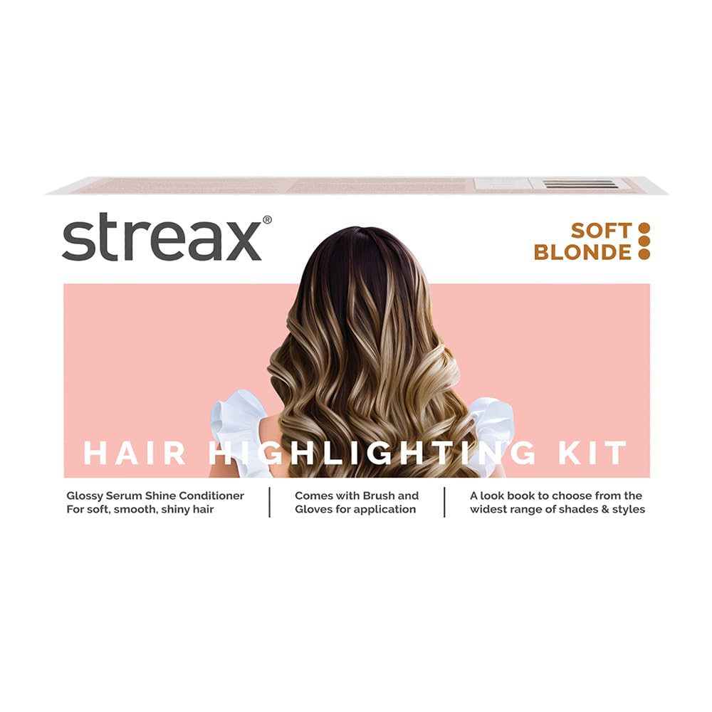 Streax Hair Color Highlight Kit for Blonde Hair - Soft Blonde Dye with Easy Application | Perfect for Salon-Quality Highlights at Home, Parties & Special Occasions