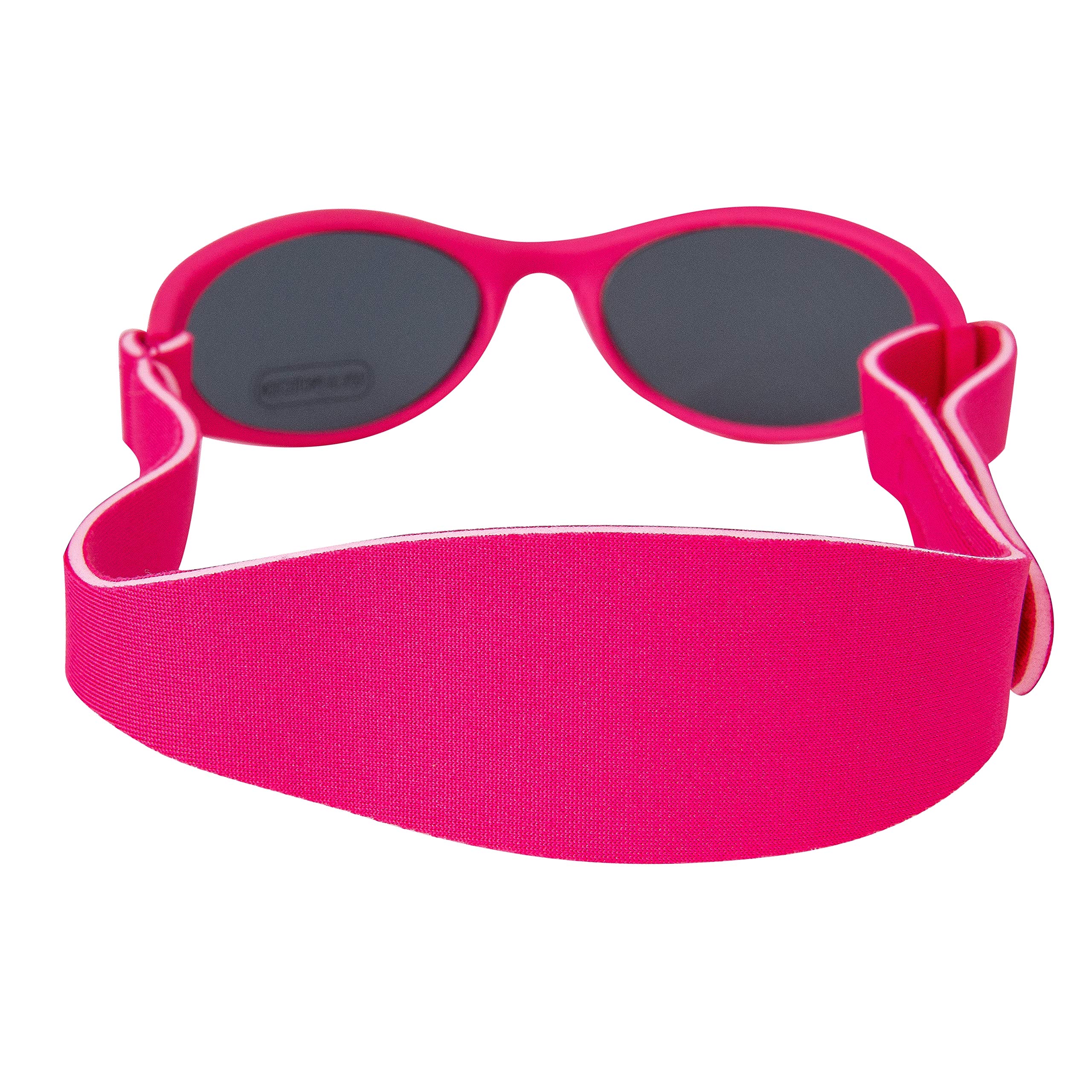 Baby Sunglasses for 0-36 Months - Soft, Safe & Durable UV Protection with Case | Matte Hot Pink Frame & Solid Black Lens | Perfect for Beach, Park & Outdoor Activities