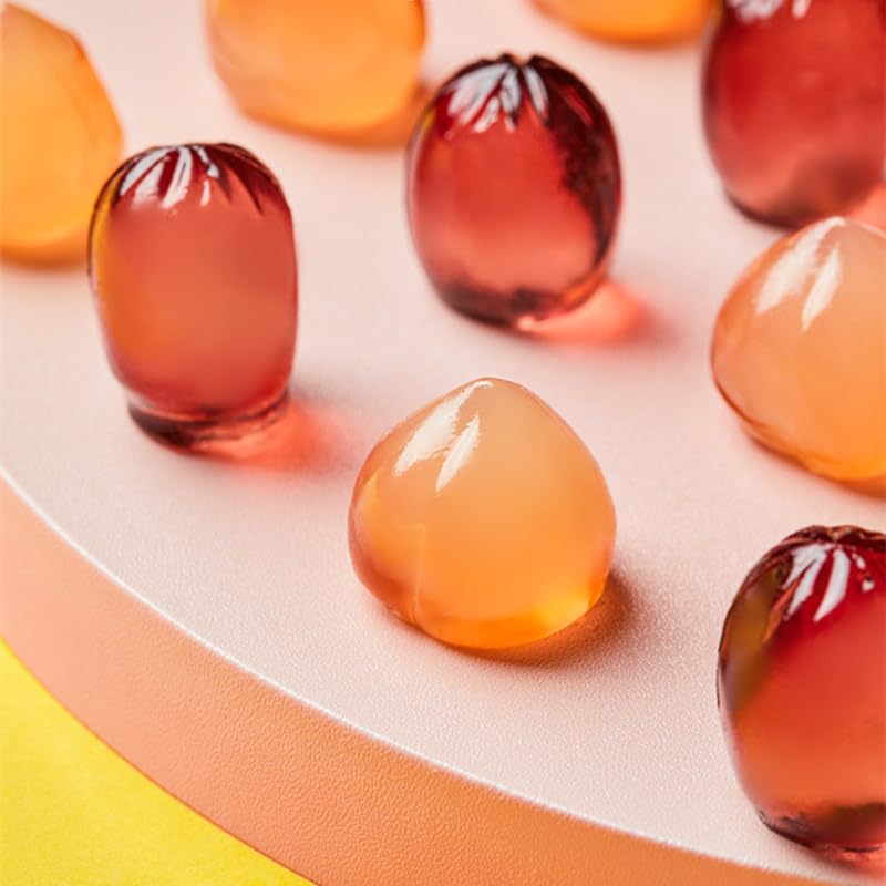 White Peach Peeling Fruit Fudge 75g/Bag - Grape Lychee Soft Candy Toffee with 50% Juice Content - Chewy Gummy Candy for Desserts & Snacks - Perfect Candy Gift for Parties & Holidays (1 Bag)