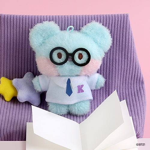 BT21 Mini Koya Plush Keychain - Cute Preppy Stuffed Animal Toy for Backpacks, Bags & Keys - Perfect Gift for BTS Fans & KPOP Lovers