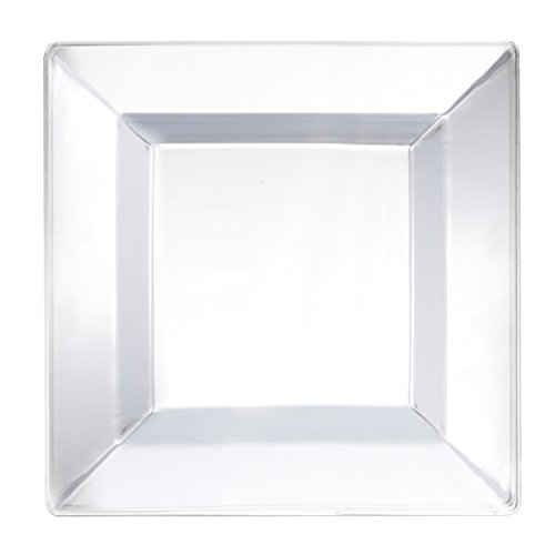 120-Pack Classic 9.5 Inch Clear Square Party Plates - Durable Disposable Dinnerware for Birthday, Wedding & Holiday Celebrations