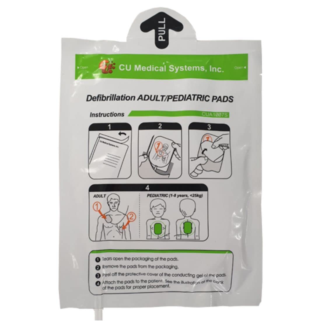 CU Medical Systems iPAD SP1 Adult Electrode Pads - ECG Defibrillation Electrodes for AEDs, Hospitals & Emergency Use - Reusable & Pre-Gelled for Quick Response
