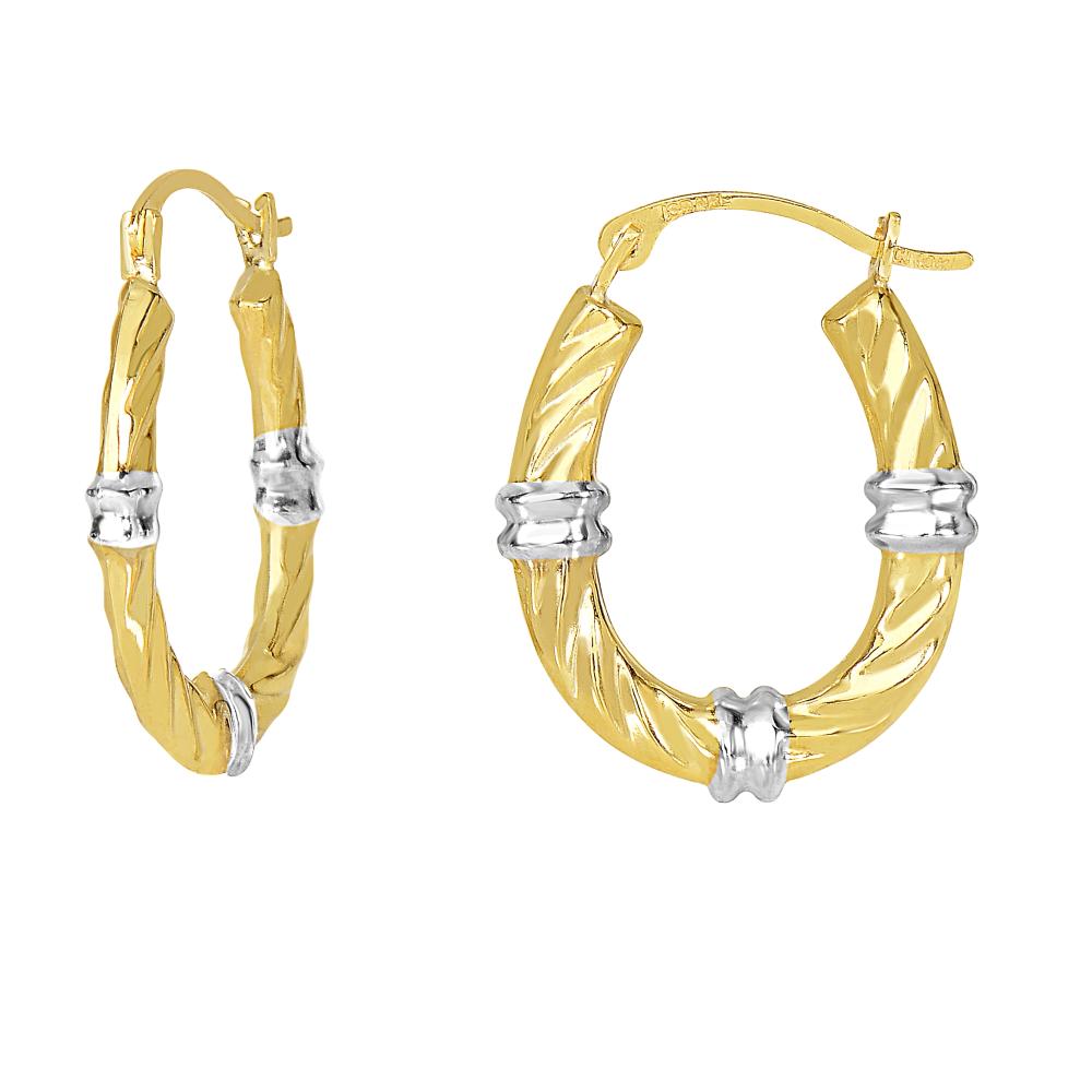 10K Gold Hoop Earrings for Women - Classic Station Hoop Earrings for Everyday Wear, Gift Giving & Special Occasions