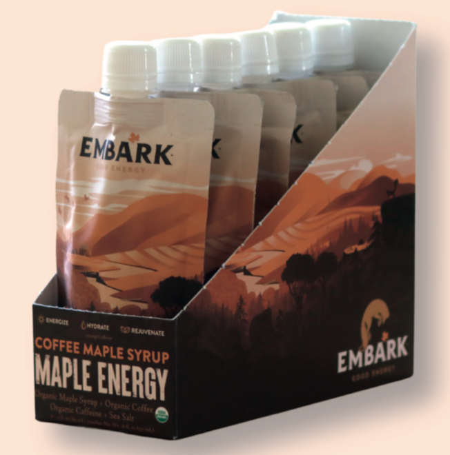 Embark Maple Energy - 100% Natural Maple Syrup (3oz Resealable Pouch) - Perfect for Coffee, Tea, Pancakes & Baking | Healthy Sweetener Alternative