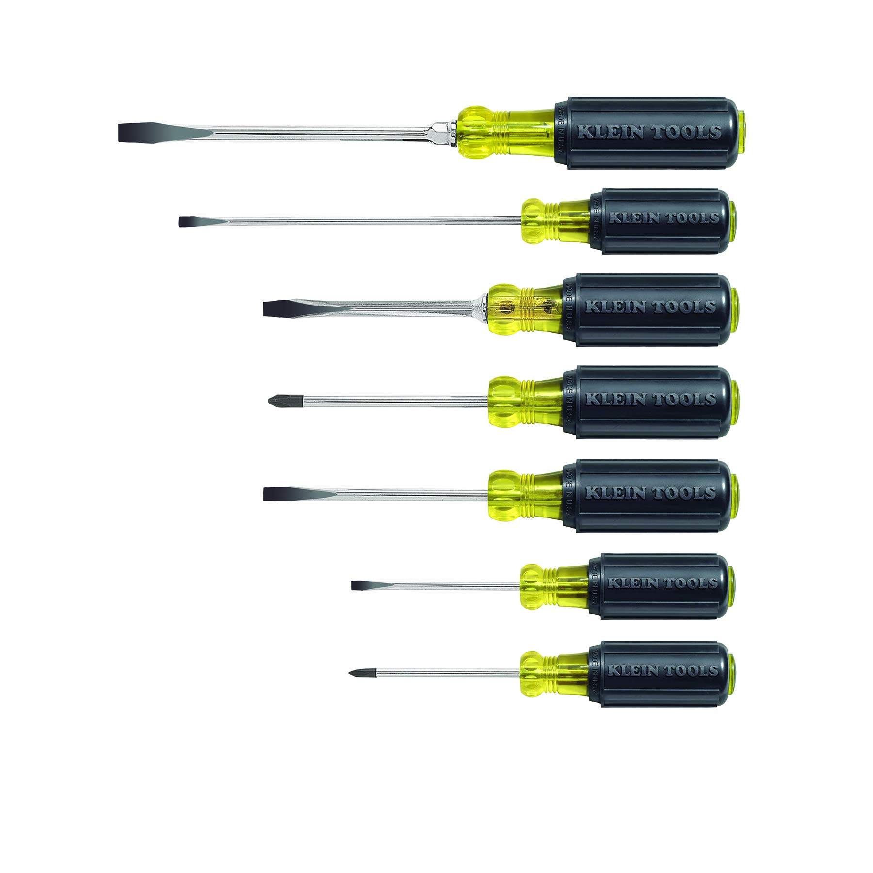 Klein Tools 85076 7-Piece Cushion Grip Screwdriver Set - Professional Hand Tools for Electricians, DIY & Home Repair