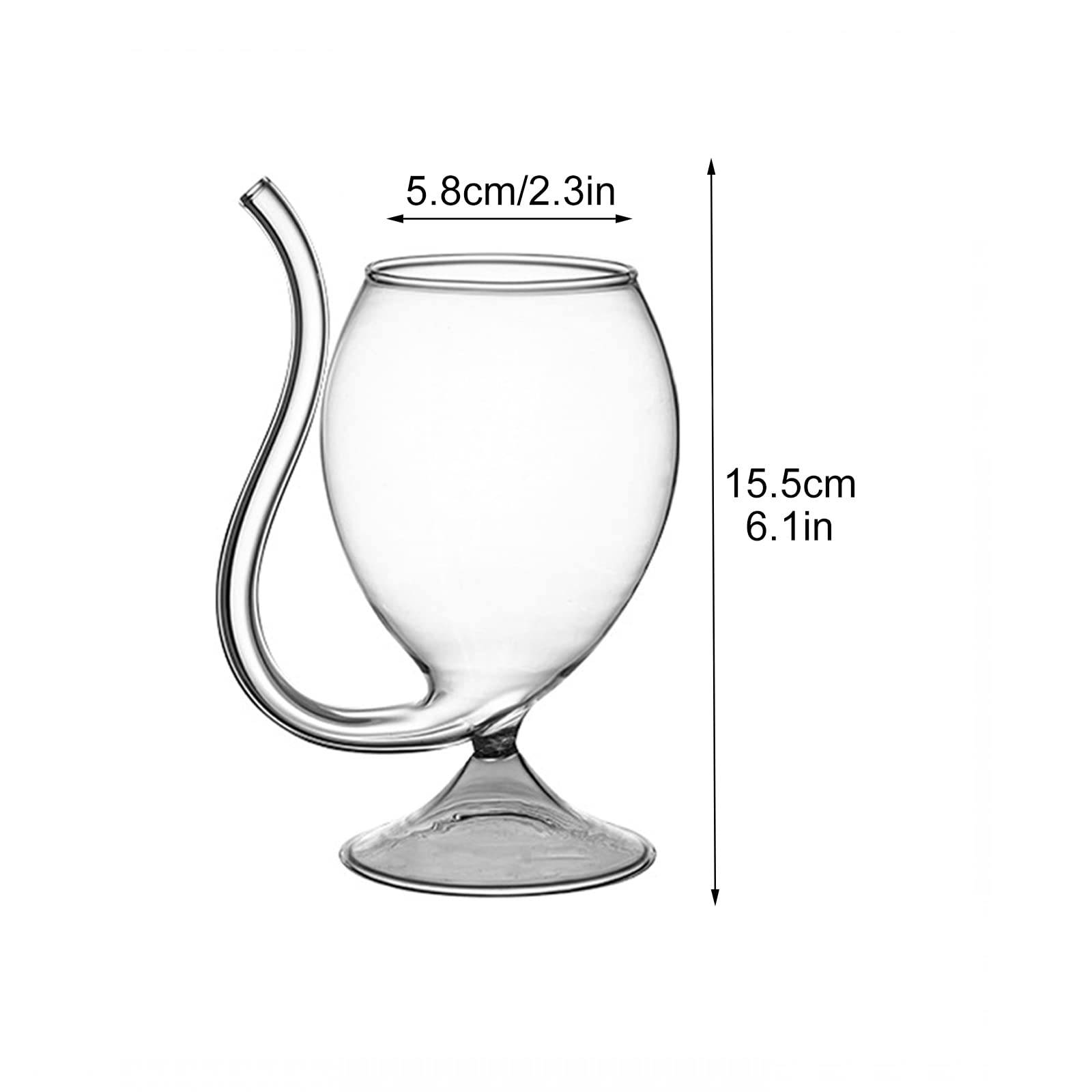 Set of 2 Vampire Wine Glasses with Drinking Tube - Creative Glass Cups for Wine, Champagne, Juice & Whiskey - Clear Martini Glasses for Party, Bar, Club & Home Use - Perfect for Halloween, Gothic Parties & Themed Events