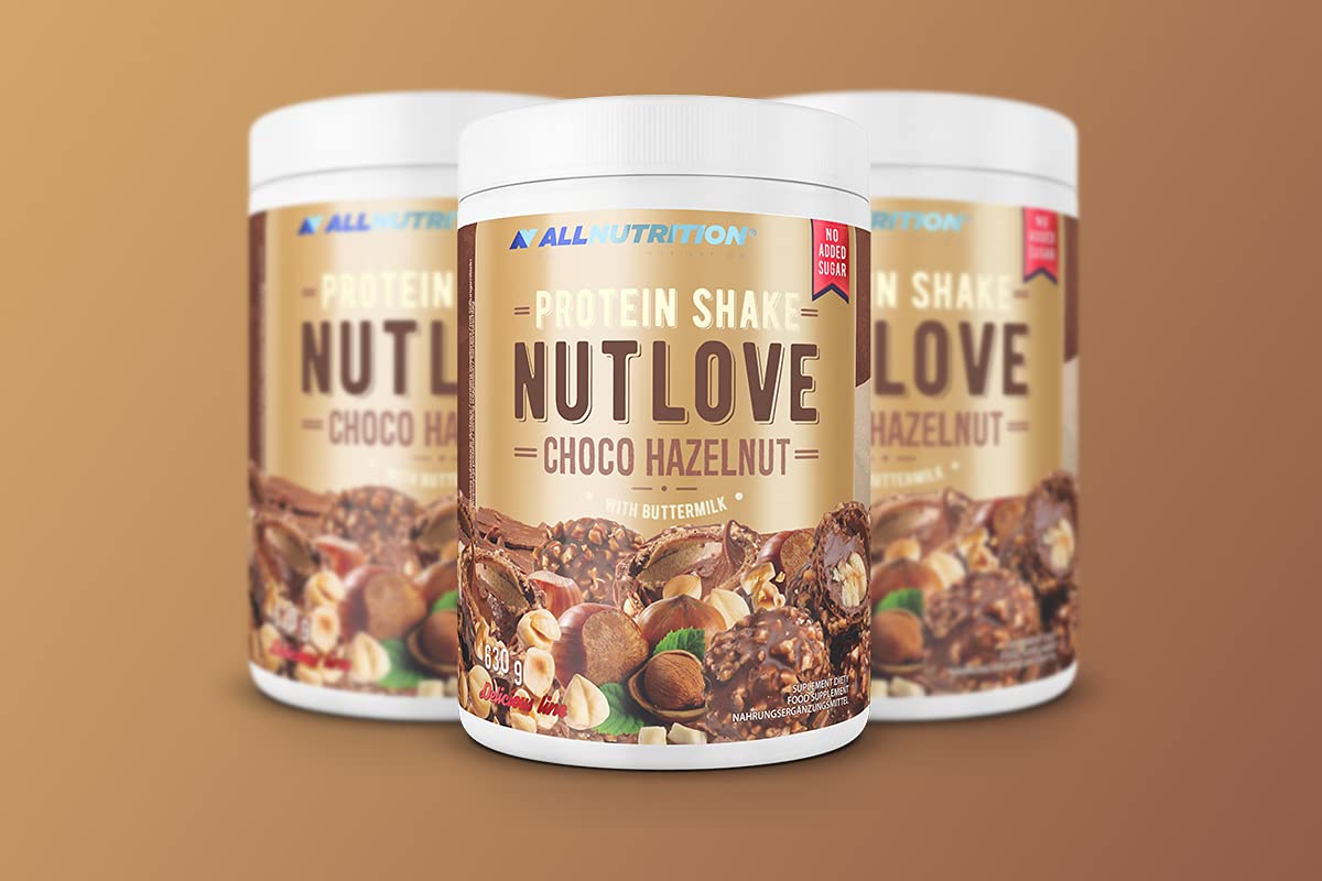 Allnutrition Nutlove Protein Shake - Chocolate Hazelnut Flavor, 630g | High Protein Meal Replacement for Weight Loss & Muscle Recovery | Perfect for Post-Workout, Breakfast or Healthy Snacking