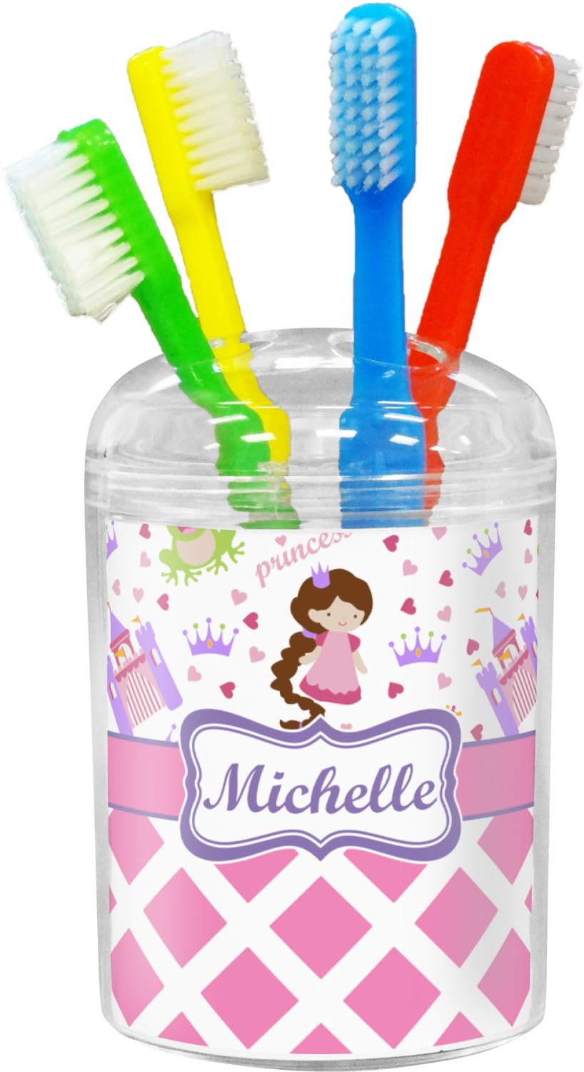 Personalized Princess & Diamond Print Toothbrush Holder - Custom Name Bathroom Organizer for Kids & Adults - Perfect for Princess Themed Bedrooms, Bathroom Decor & Gift Ideas