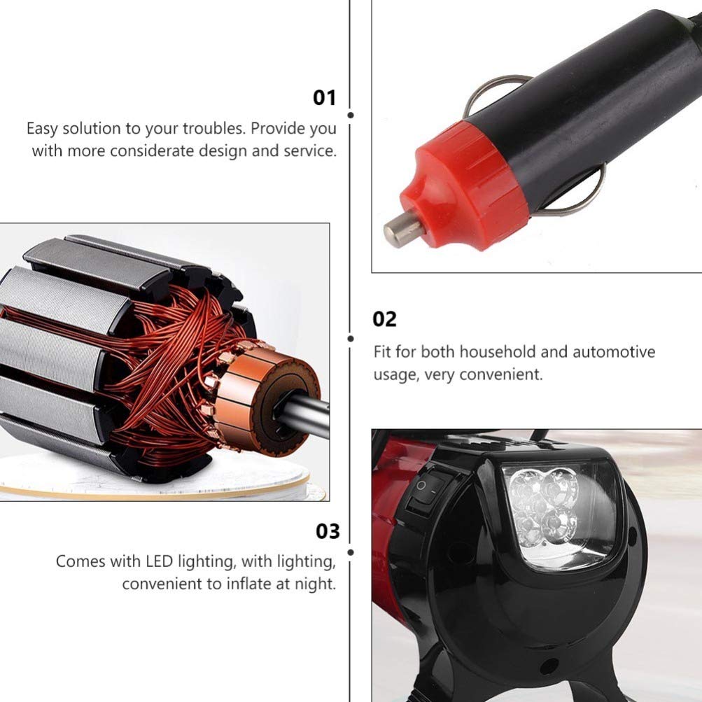 Wakauto 150PSI Portable Electric Air Pump for Car Tires - High Pressure Air Compressor with Digital Pressure Gauge, Fast Inflation for Cars, SUVs, Bikes & Sports Balls (Red, 21.5X15cm) - Perfect for Road Trips, Emergency Use & Home Garage