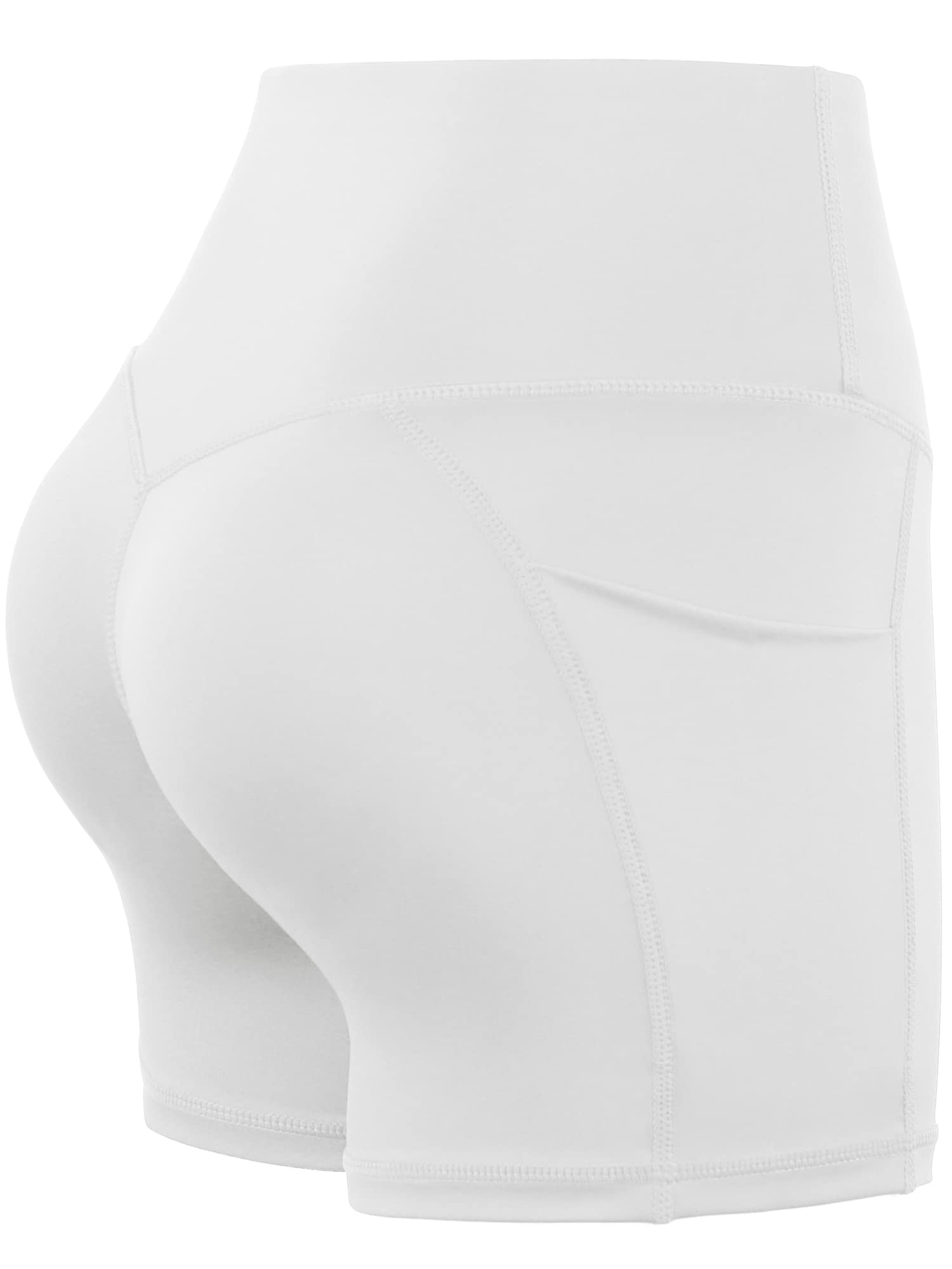 CADMUS 3 Pack Women's High Waist Yoga Shorts - Spandex Workout Shorts with Deep Side Pockets for Running, Gym & Lounge - Breathable Compression Biker Shorts for Women