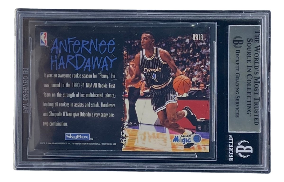 Penny Hardaway Autographed Orlando Magic 1994-95 SkyBox Premium #RR18 Basketball Card - PSA Graded, Collectible Memorabilia for NBA Fans & Sports Collectors - Perfect for Display, Investment, and Gifting