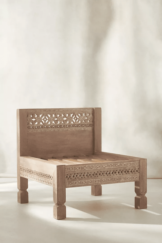 Handmade Carved Solid Wooden Maharaja Chair - Royal Style Accent Chair for Living Room, Bedroom & Office Decor - Perfect for Indian Weddings, Home Theater Seating & Luxury Interior Design