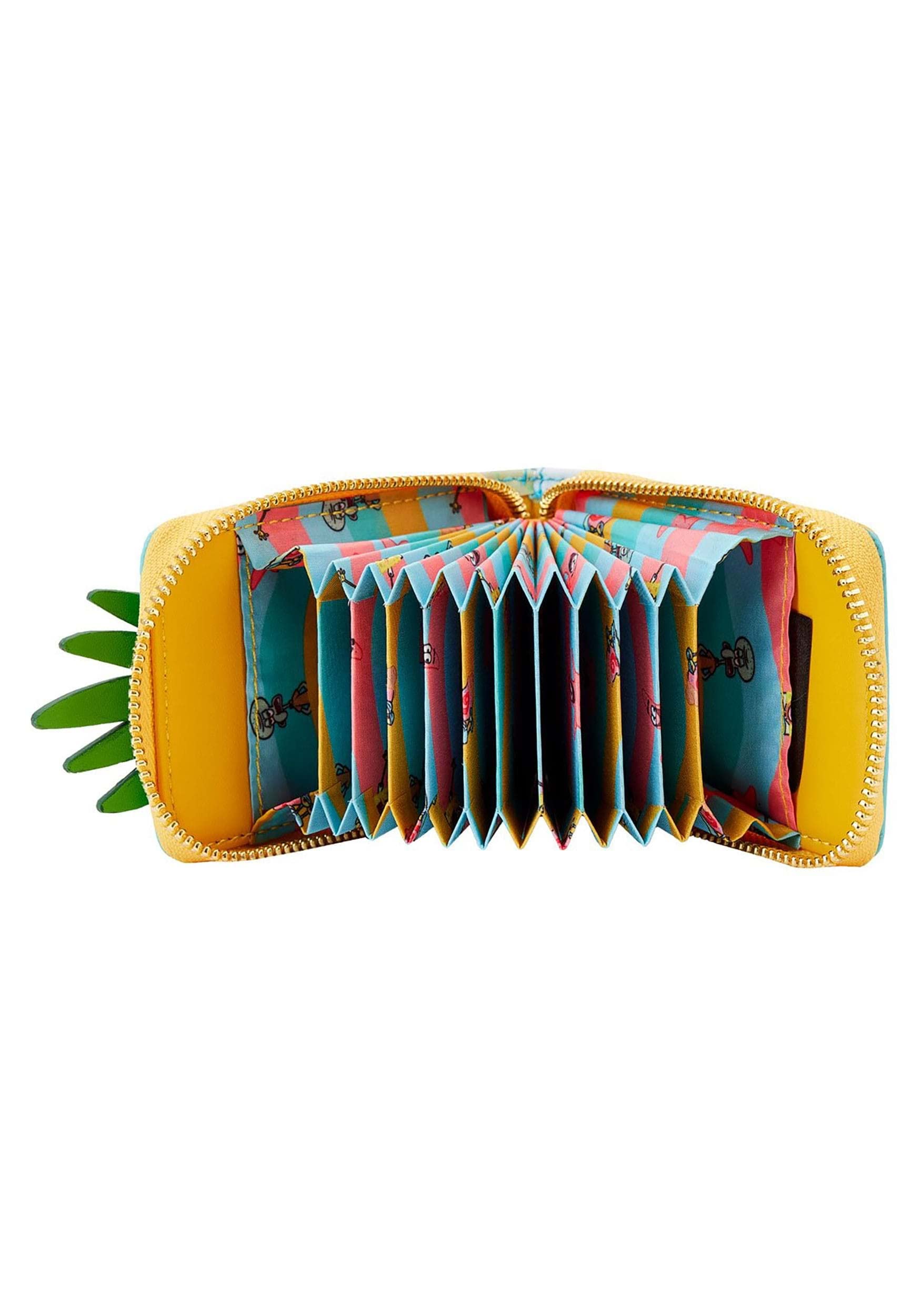 Loungefly Nickelodeon SpongeBob SquarePants Pineapple House Accordion Wallet for Women & Men - SpongeBob Collectible Zipper Wallet for Cosplay, Theme Parks & Everyday Use