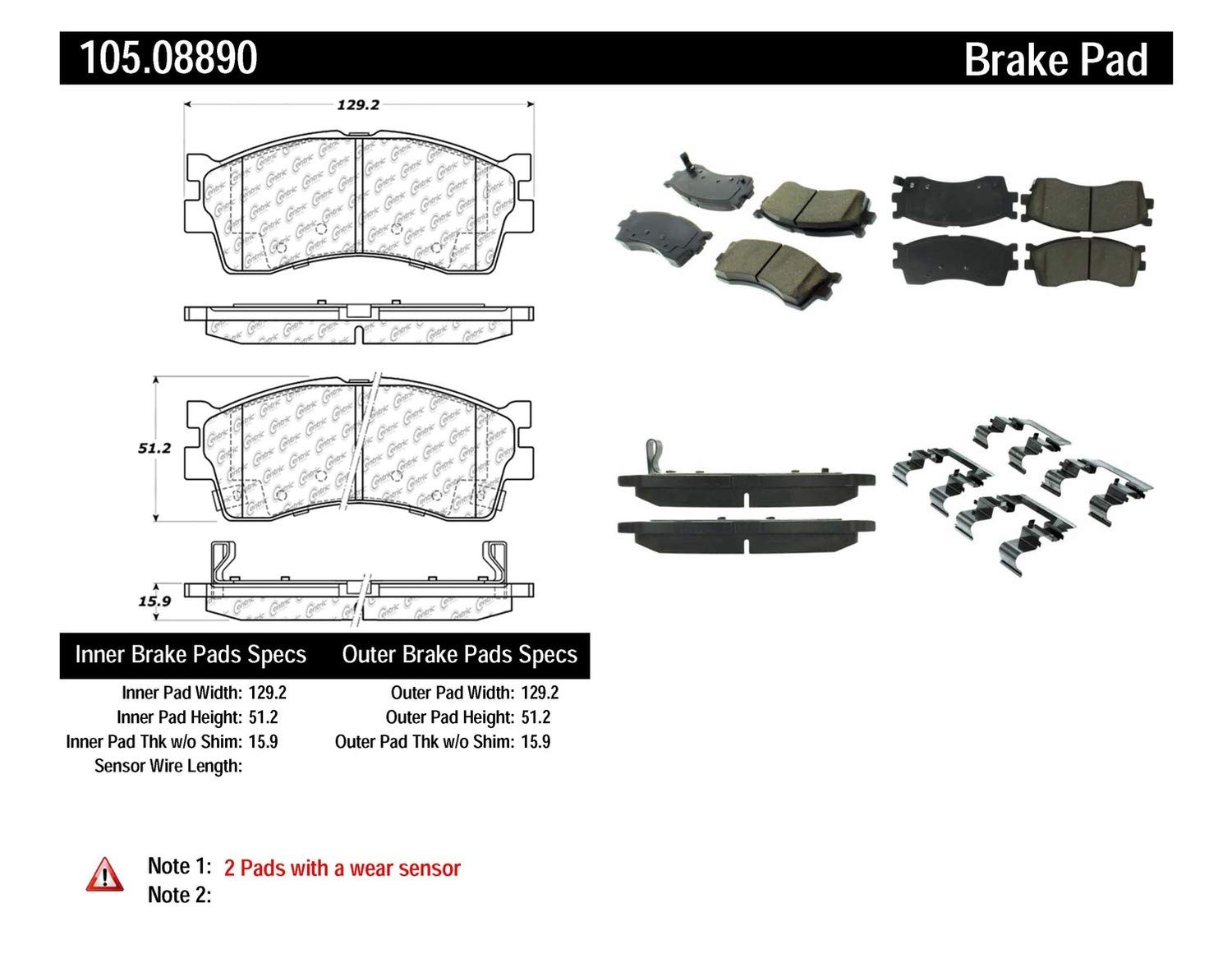 Premium Ceramic Brake Pads Set (Front & Rear) for Kia Spectra & Sephia - Low Noise, High Performance - Perfect for City Driving & Highway Commuting