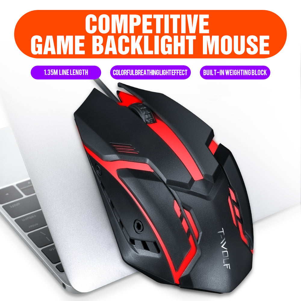 Ergonomic USB 2.0 Wired Optical Mouse - Slim Design for Home Office, Business, Gaming & Desktop Computers - Compatible with PC/Laptop/Mac - Perfect for Work, Study & Online Meetings