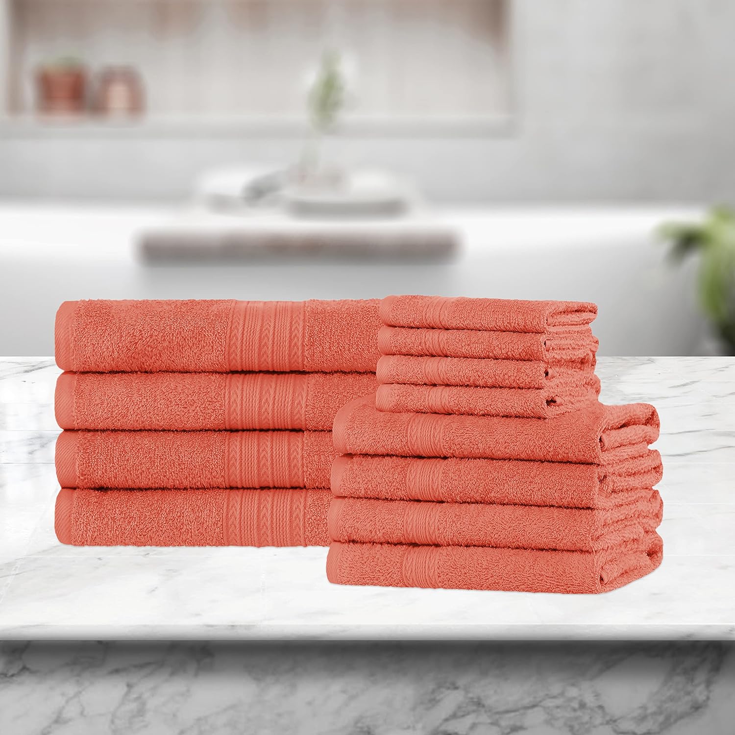 Premium 12-Piece Organic Cotton Towel Set | Soft, Eco-Friendly & Absorbent Bath Towels for Spa, Gym & Home Use