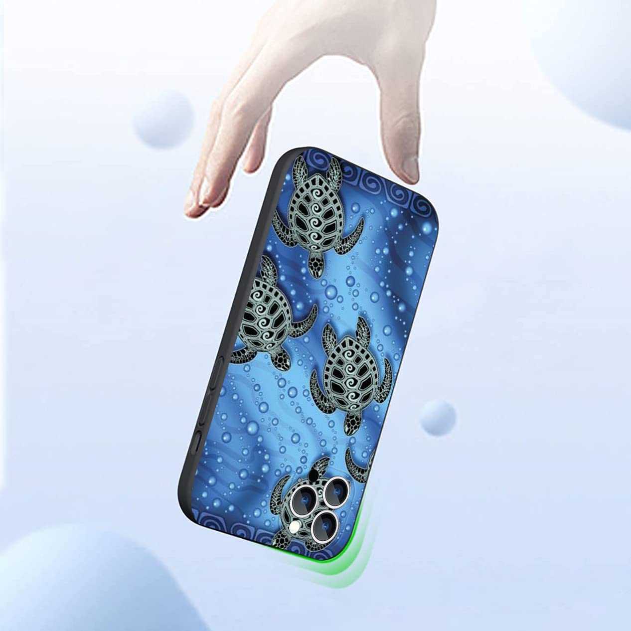 Funny Sea Turtle Soft TPU Shockproof Phone Case for iPhone 14 Pro - Cute Ocean Animal Design Protective Cover for Women & Girls - Perfect Gift for Beach Lovers, Summer Vacation & Marine Life Enthusiasts