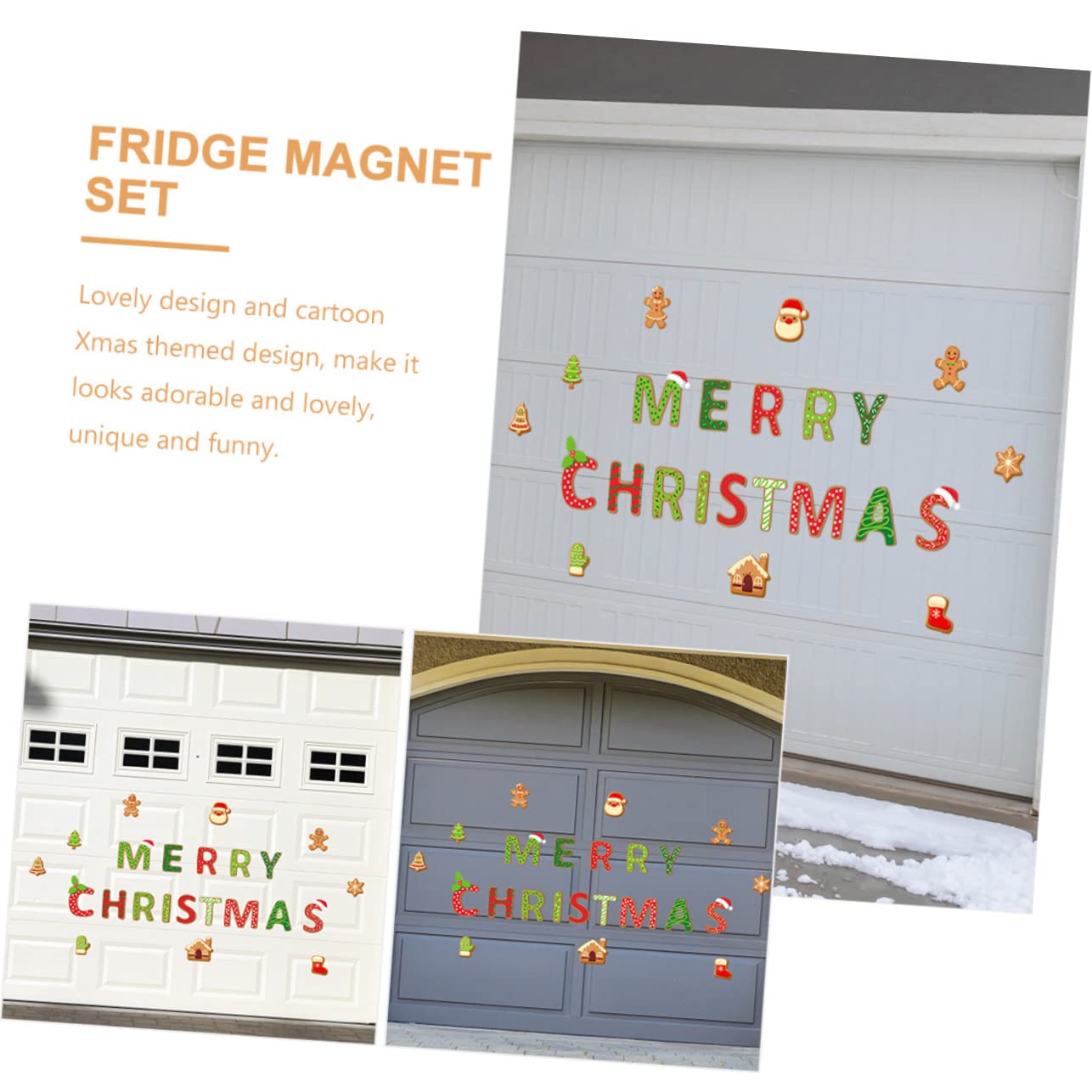 Kisangel 5 Sets Christmas Garage Door Stickers - Cartoon Automotive PVC Decals for Holiday Home & Car Decor - Perfect for Christmas Party, Winter Home Decoration & Gift Giving