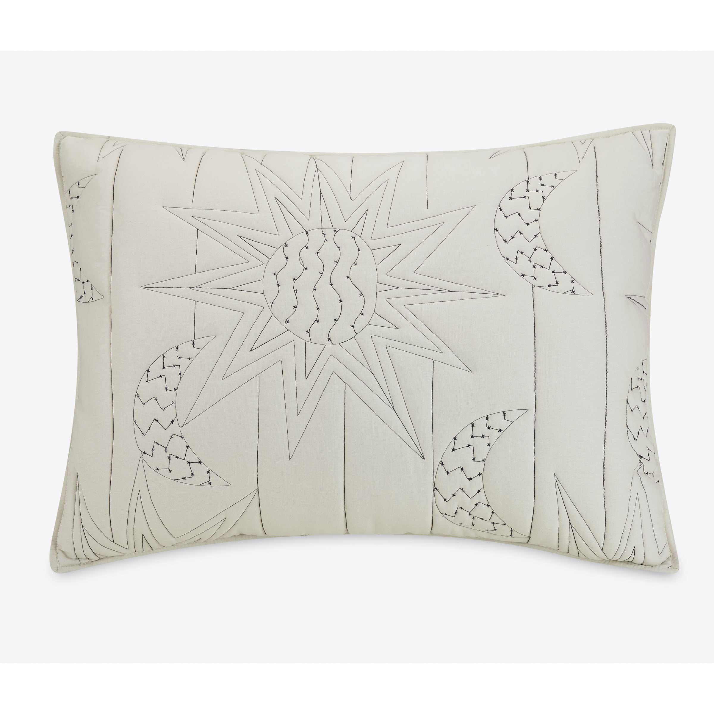 Justina Blakeney Makers Collective Sun & Moon Twin Quilt Set - Natural & Blue Boho Bedding for Teens & Adults - Perfect for Bohemian Bedrooms & Dorm Decor