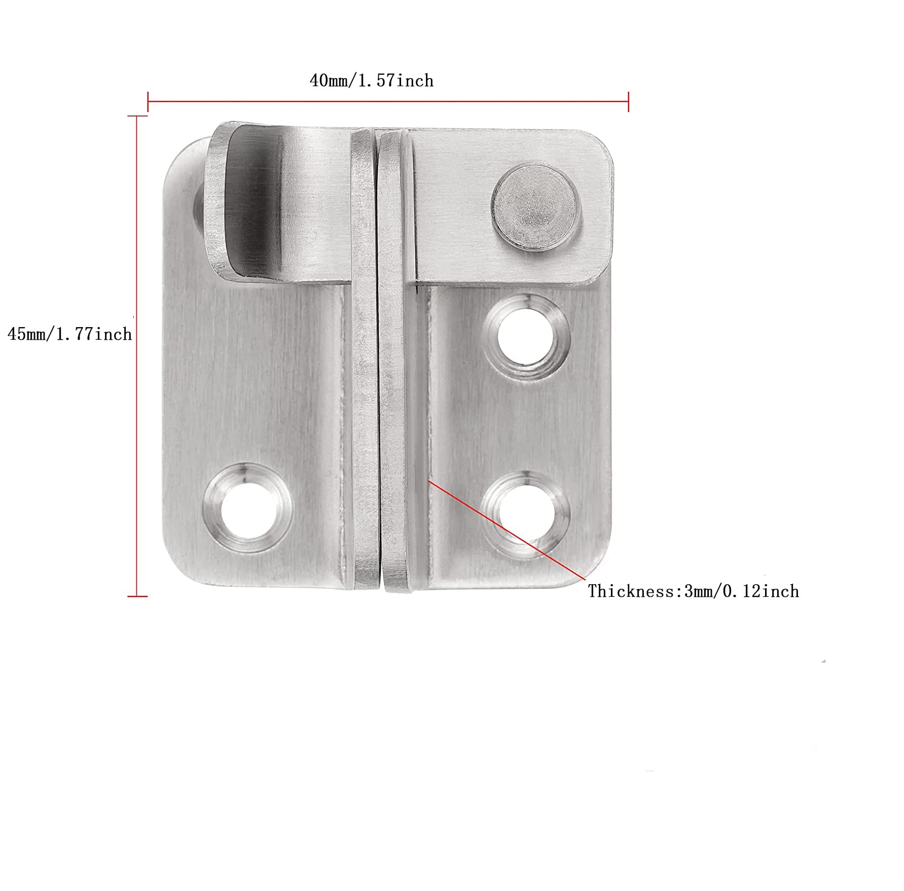 Stainless Steel Sliding Door Bolt Latch Safety Lock - 2 Pack Right Opening for Windows, Barn Doors, Closets, Drawers & Cabinets | Secure Garage & Home Security | Durable Metal Lock for Child Safety & Pet Protection