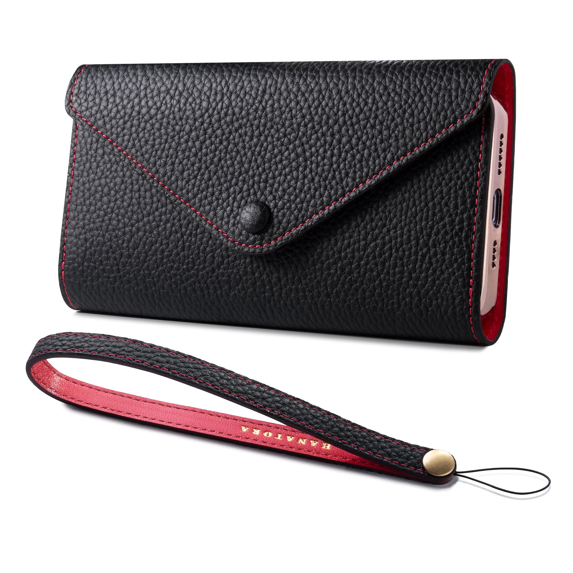 Premium Leather iPhone 12 Pro Max Wallet Case with Card Holder - Slim Tri-Fold Design for Women & Men (Black) | Perfect for Business Travel, Everyday Use & Secure Card Storage