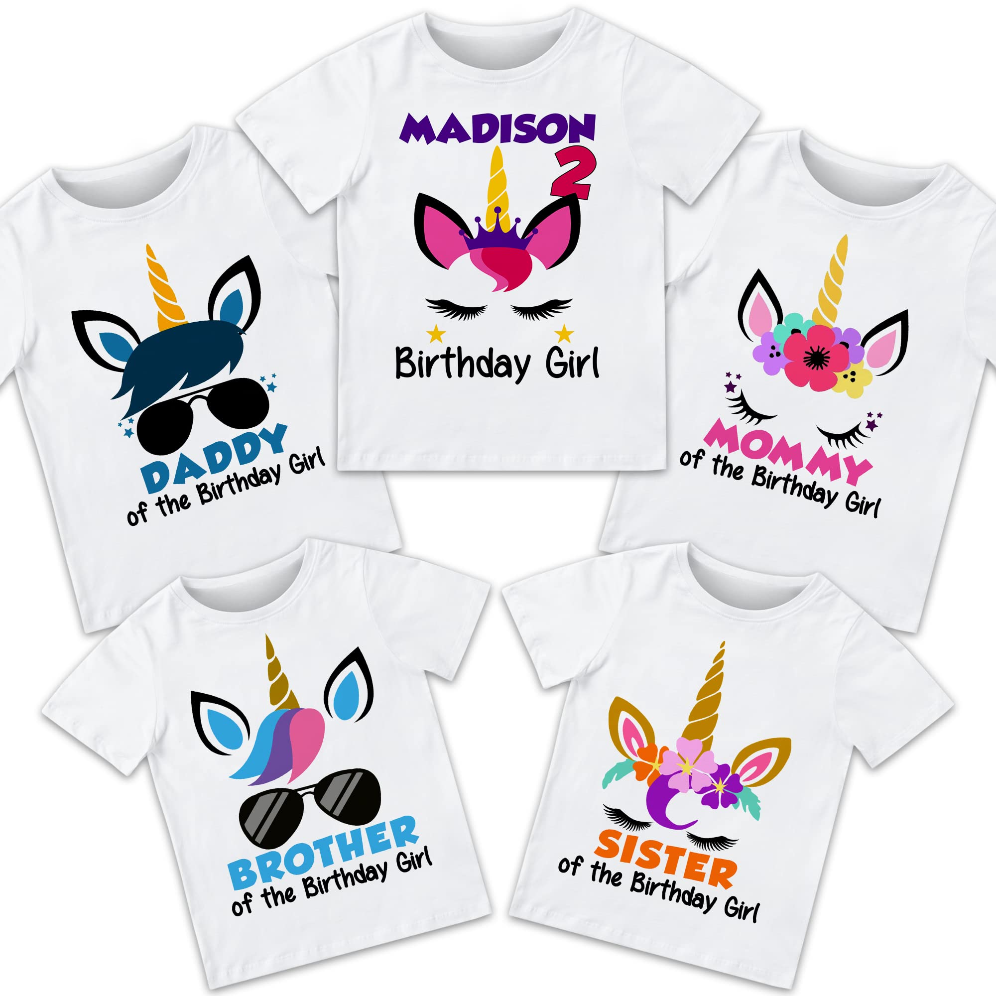 Unicorn Birthday Shirt for Women & Kids - Matching Family T-Shirts for Unicorn Theme Party, First Birthday Outfit - Perfect for Birthday Celebrations, Photo Shoots & Special Events