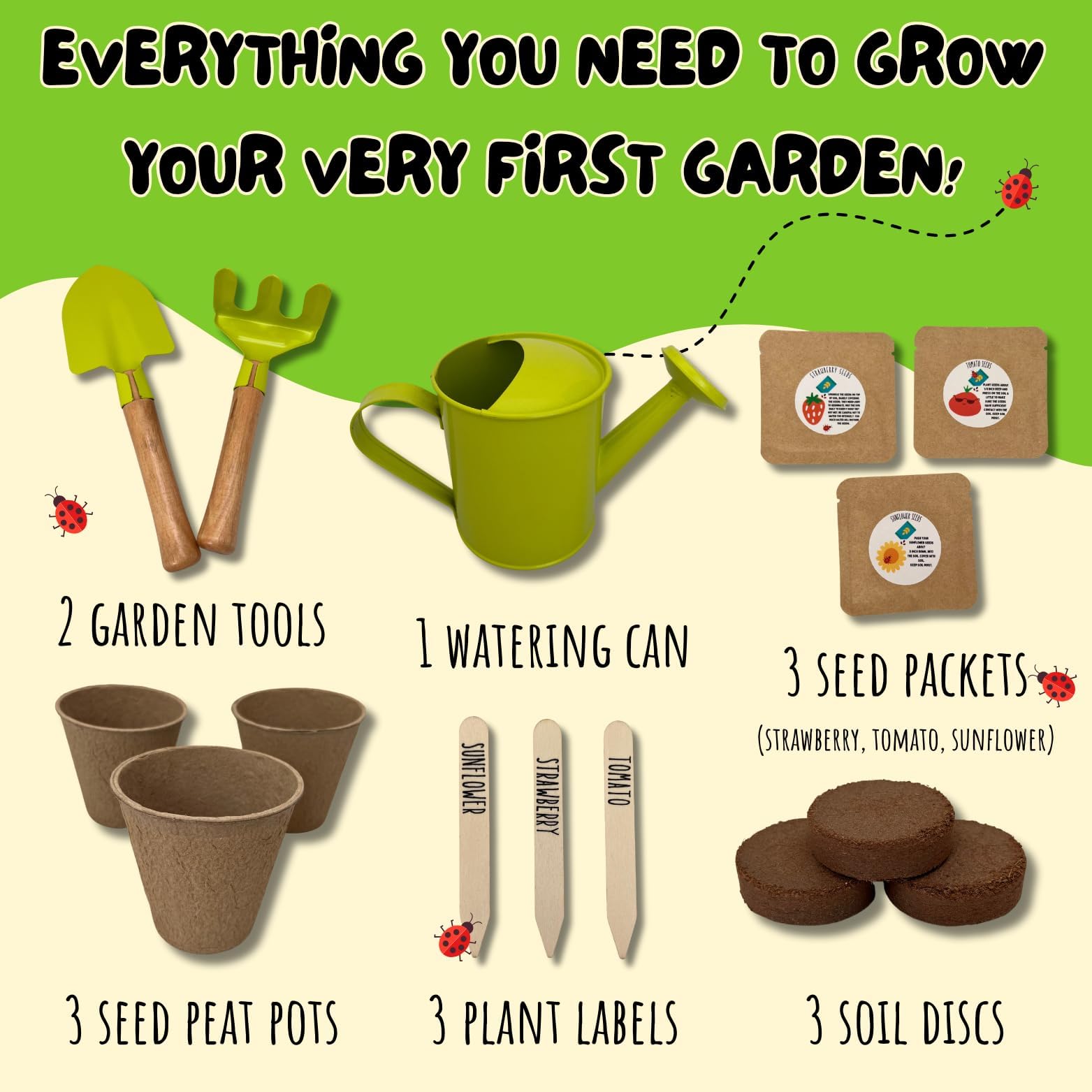**15-Piece Kids Gardening Kit with Rake, Shovel & Watering Can – Toddler Gardening Tools Set with Seeds – Educational Outdoor Toys for Children – Perfect for Backyard Fun & Learning Activities**
