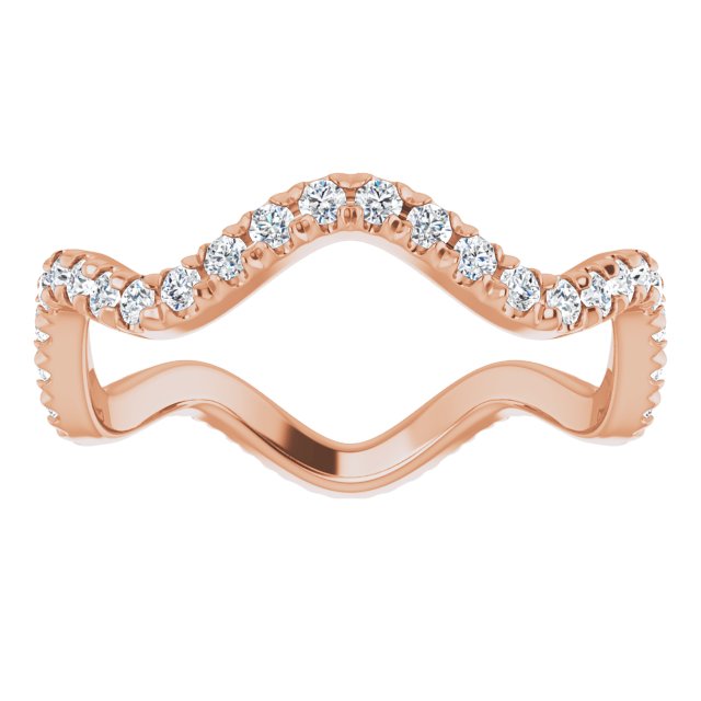 0.61 Carat Round Diamond Curved Stackable Eternity Band Ring for Women - Perfect for Wedding, Anniversary & Everyday Stacking Jewelry