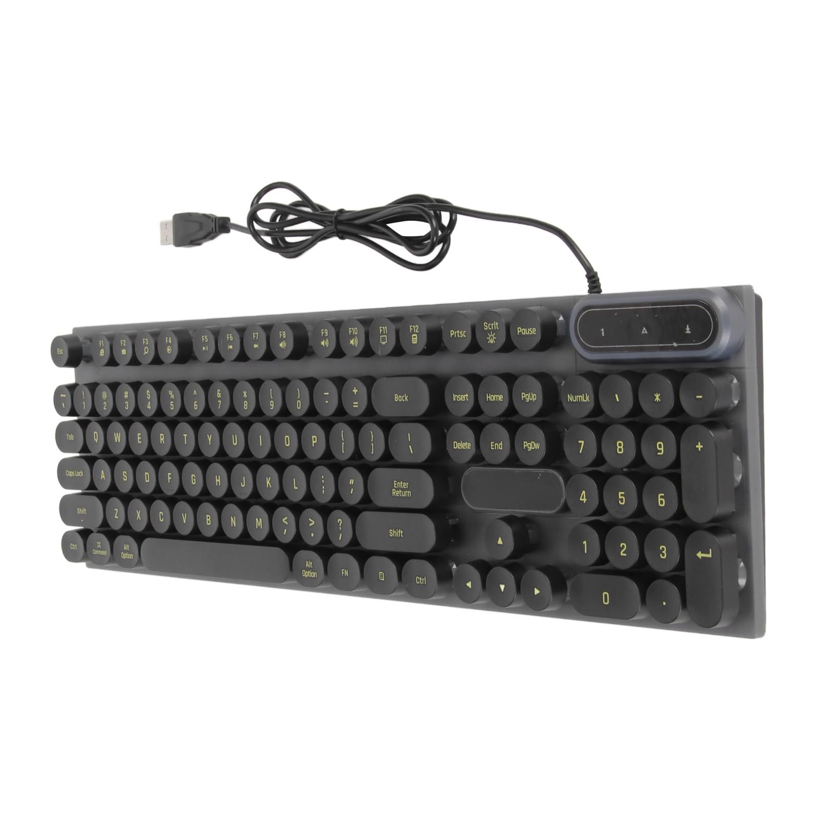 Vikye 104-Key Mechanical Keyboard with RGB Backlit, USB Wired Gaming Keyboard, Waterproof Design & Round Keycaps for PC/Mac - Ideal for Office Work, Gaming & Home Use (Punk Black)