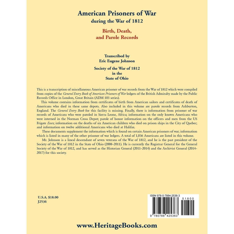 War of 1812 American POW Records: Birth, Death & Parole Documents for Genealogy Research | Military History Archives