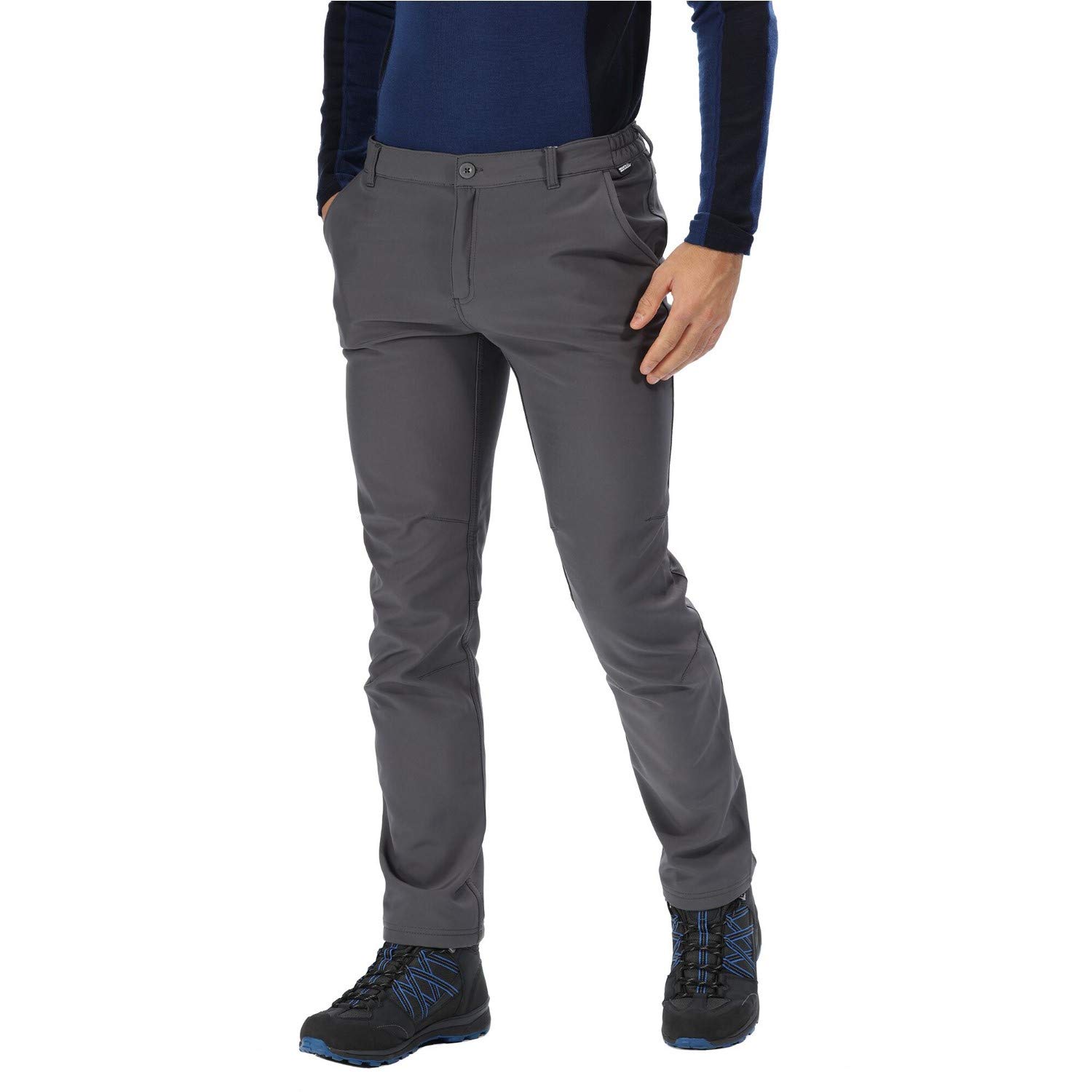 Men's Regatta Fenton Lightweight Softshell Walking Pants - Seal Grey Size 42S (42