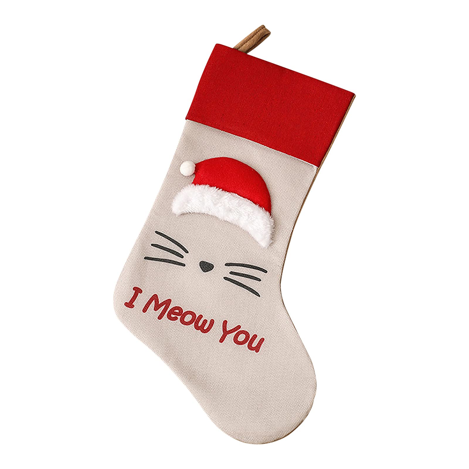 Juesi 2021 Large Giant Christmas Stockings for Pets - Cat & Dog Paw Print Holiday Stocking for Fireplace, Tree Topper Decor - Perfect for Christmas Party, Gift Exchange & Festive Home Decoration
