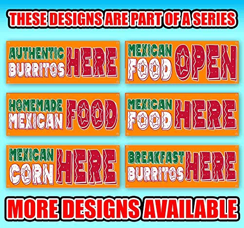 Fry Bread Here Banner 13 oz - Heavy Duty Vinyl Sign with Metal Grommets - Perfect for Food Trucks, Restaurants & Outdoor Events
