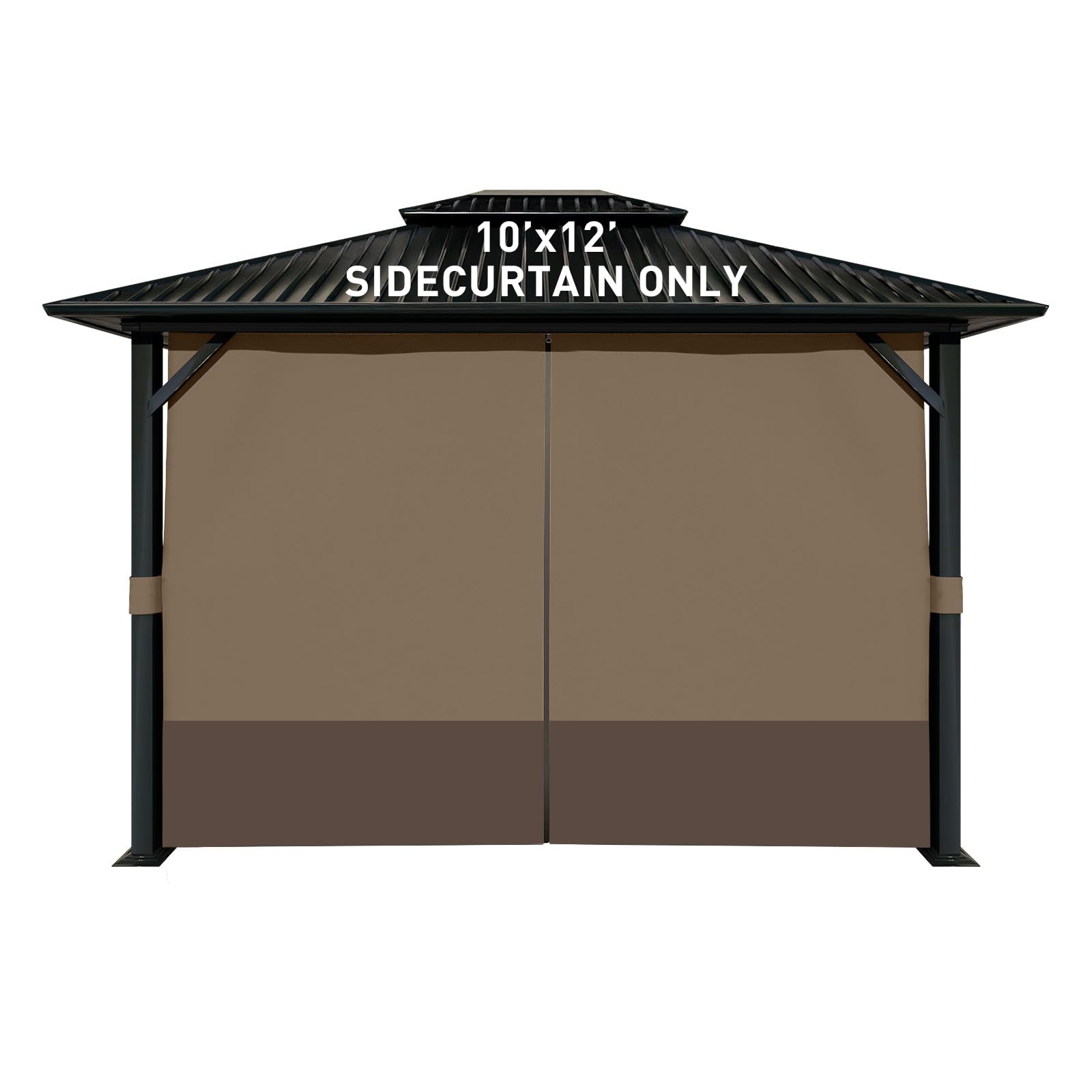 Aoodor 10' x 12' Gazebo Curtain Set - 4 Privacy Side Wall Panels for Outdoor Patio, Deck & Garden Protection (Curtains Only) | UV Resistant & Weatherproof for Backyard, Poolside & Camping Use